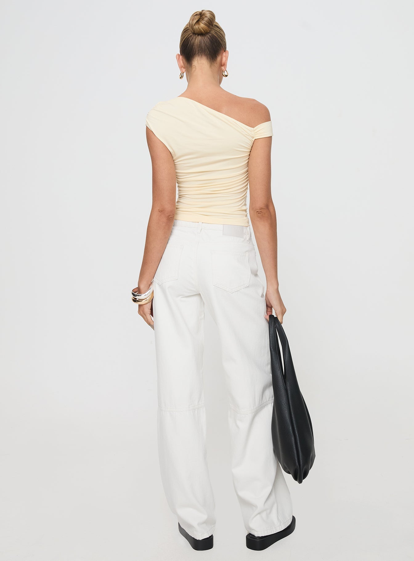 Lando Low Rise Straight Leg Jeans White women's denim jeans by Ellevoria