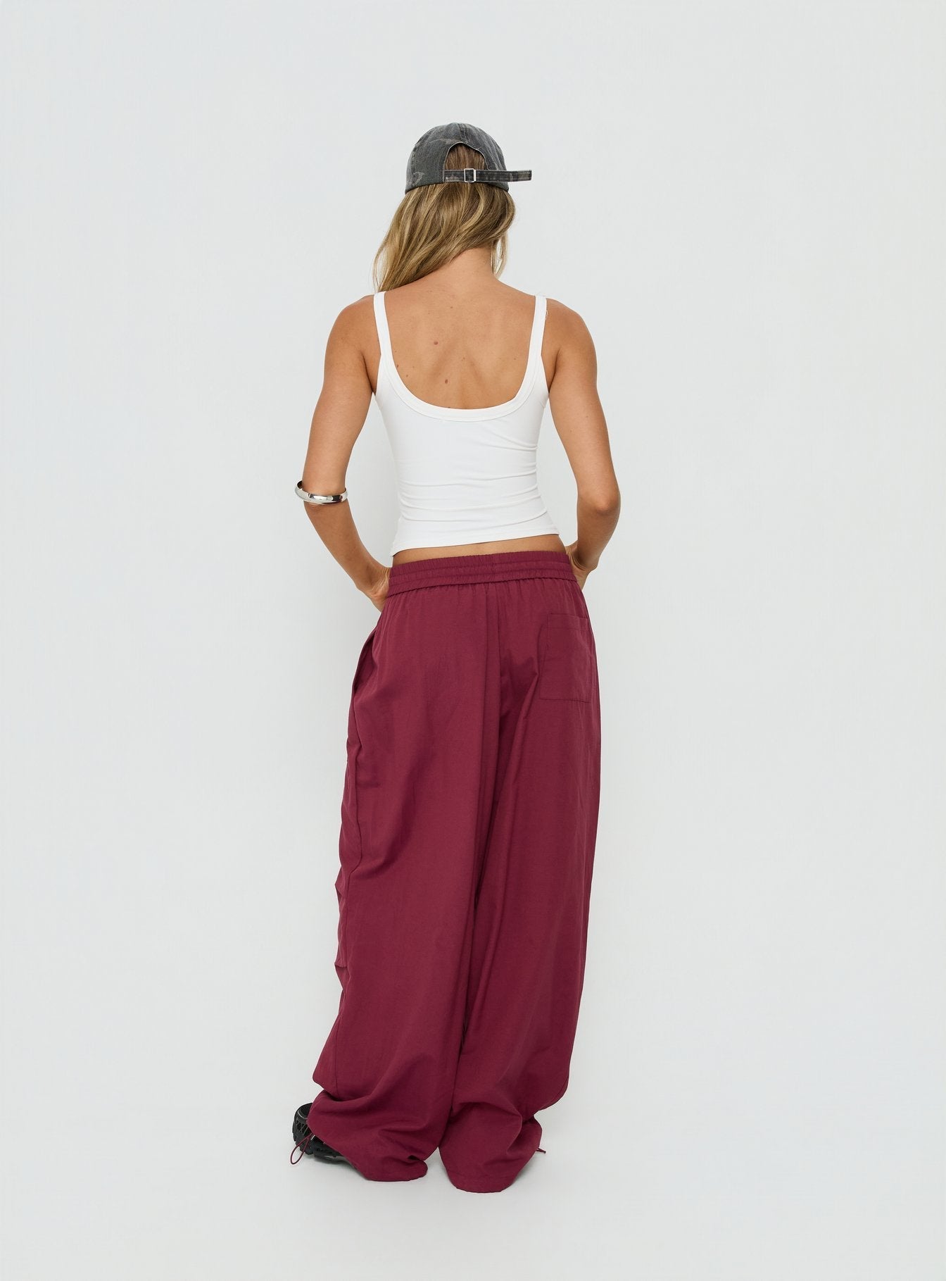 Mankind Baggy Cargo Pants Red - loose fit women's bottoms by Ellevoria