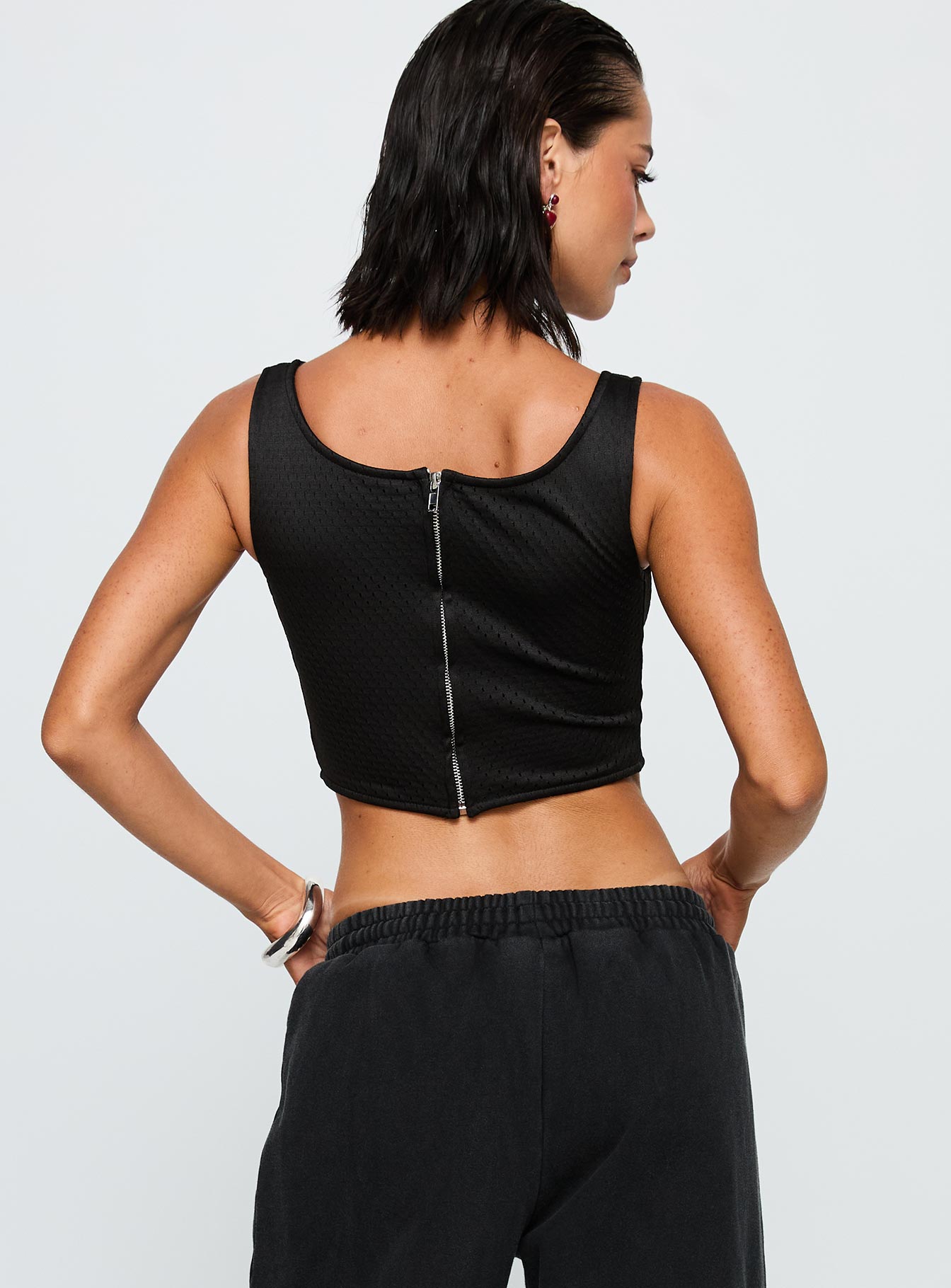 SDSU Jersey Corset Top Black - women's top by Ellevoria - view 5
