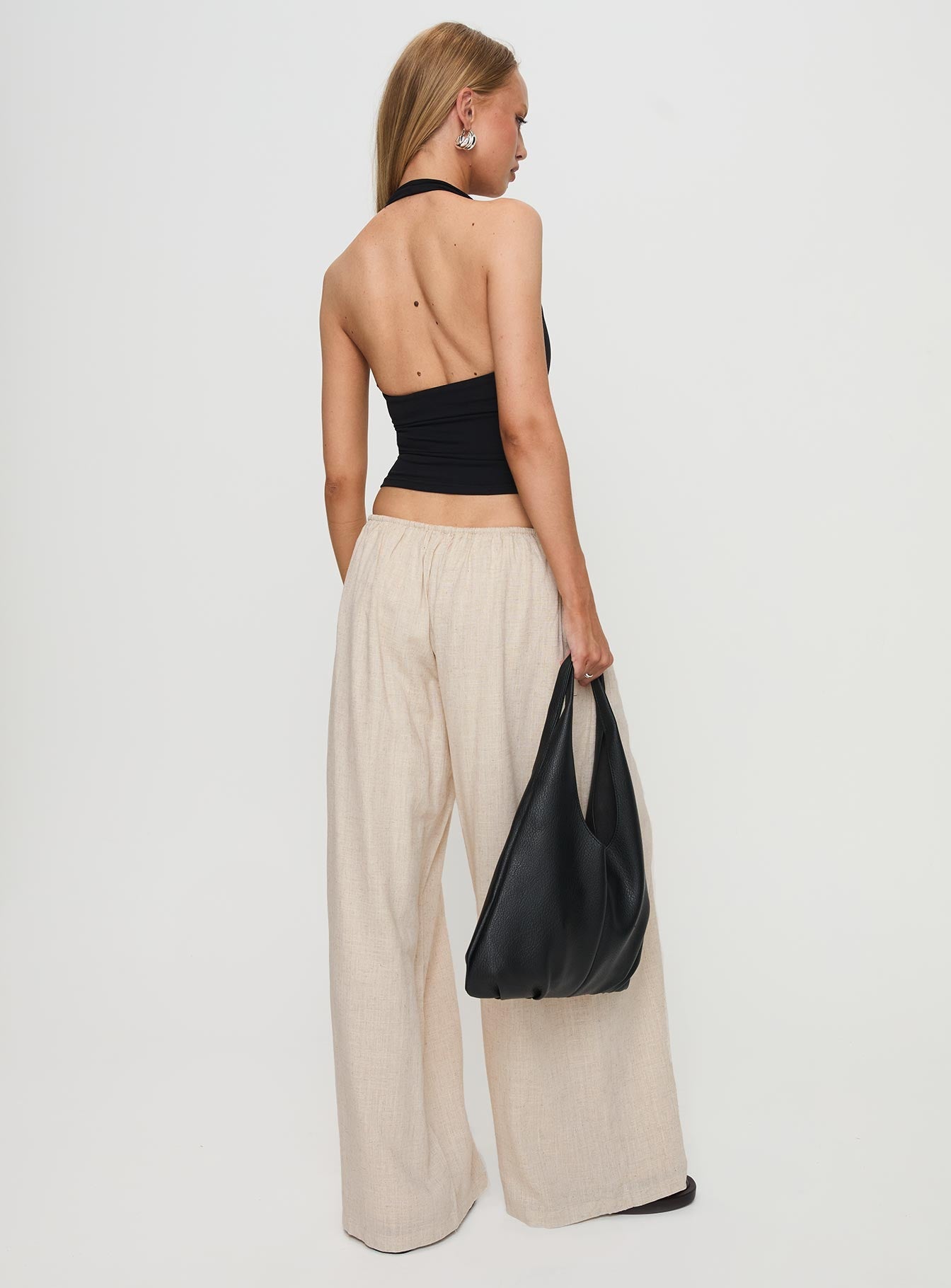 Beach Comber Linen Pant Beige - loose fit women's bottoms by Ellevoria