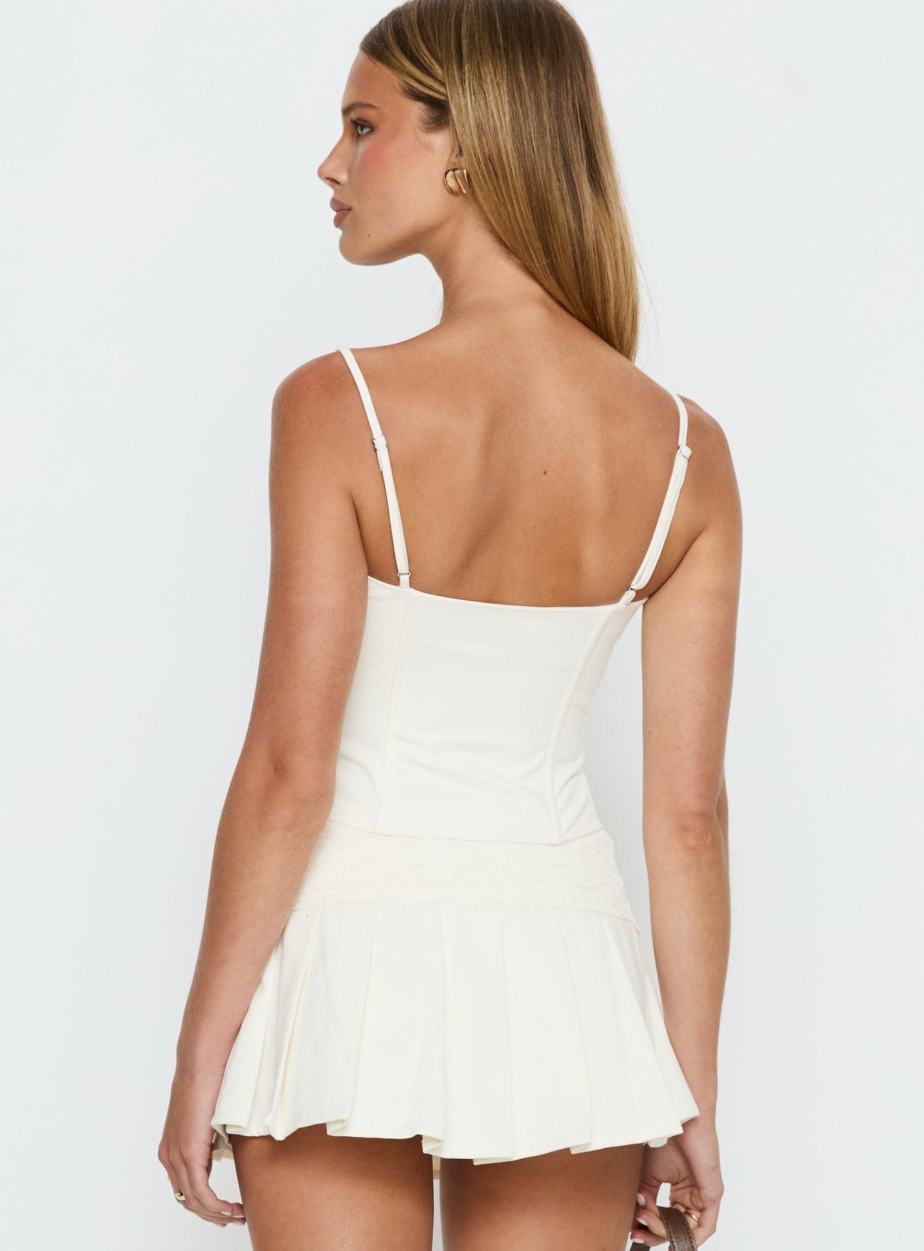 Francee Lace Corset Top Cream women's two piece set by Ellevoria