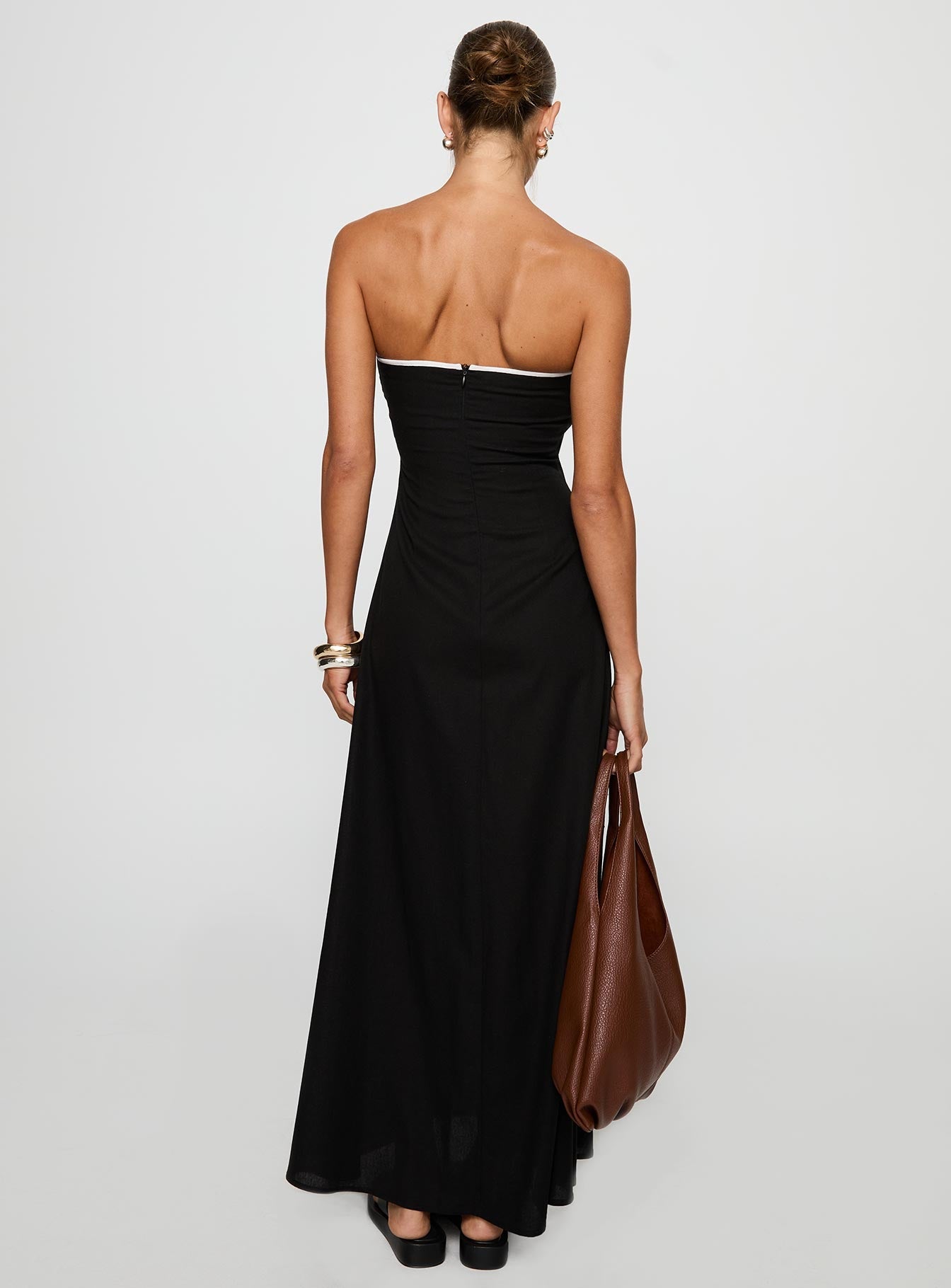 Bijou Strapless Maxi Dress Black - women's maxi dress by Ellevoria - view 5