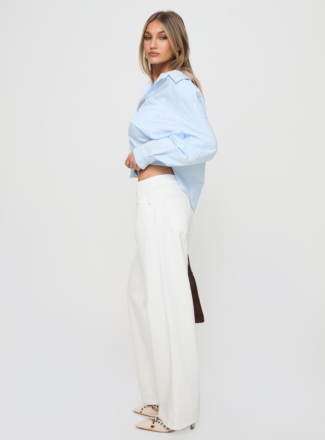 Ellanor Low Rise Straight Leg Jeans White women's denim jeans by Ellevoria