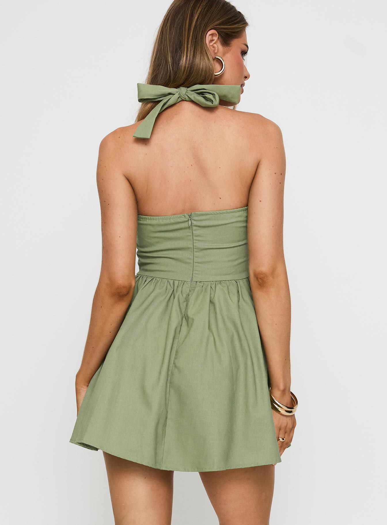 Lyle Mini Dress Sage - women's fashion by Ellevoria - view 5