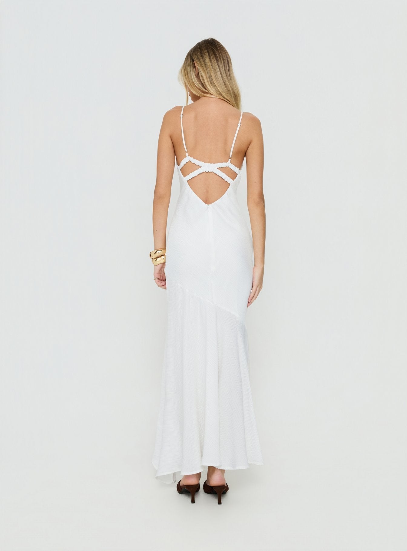 Makaia Balconette Maxi Dress White - women's maxi dress by Ellevoria - view 5
