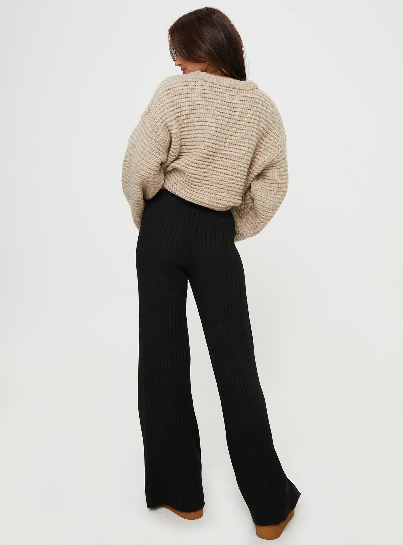 Montana Knit Pants Black - loose fit women's bottoms by Ellevoria