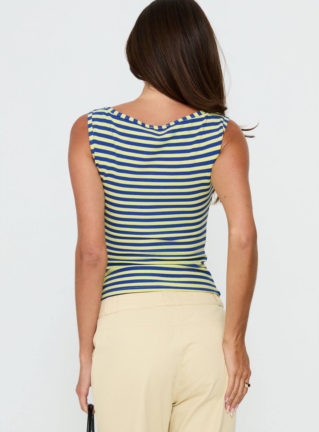 Arivelle Tank Top Blue / Yellow Stripe - women's top by Ellevoria - view 5