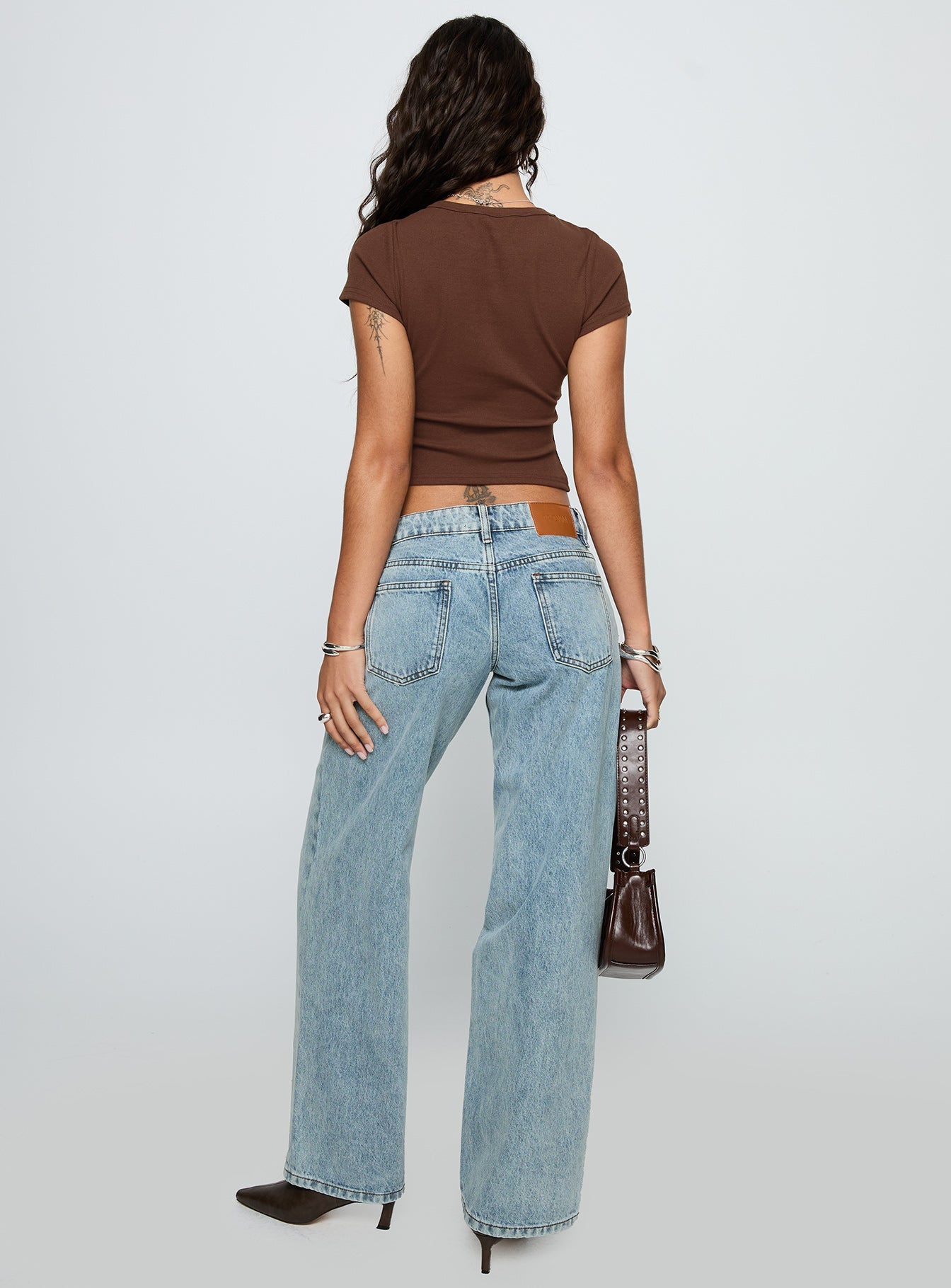 Ellanor Low Rise Straight Leg Light Blue women's denim jeans by Ellevoria