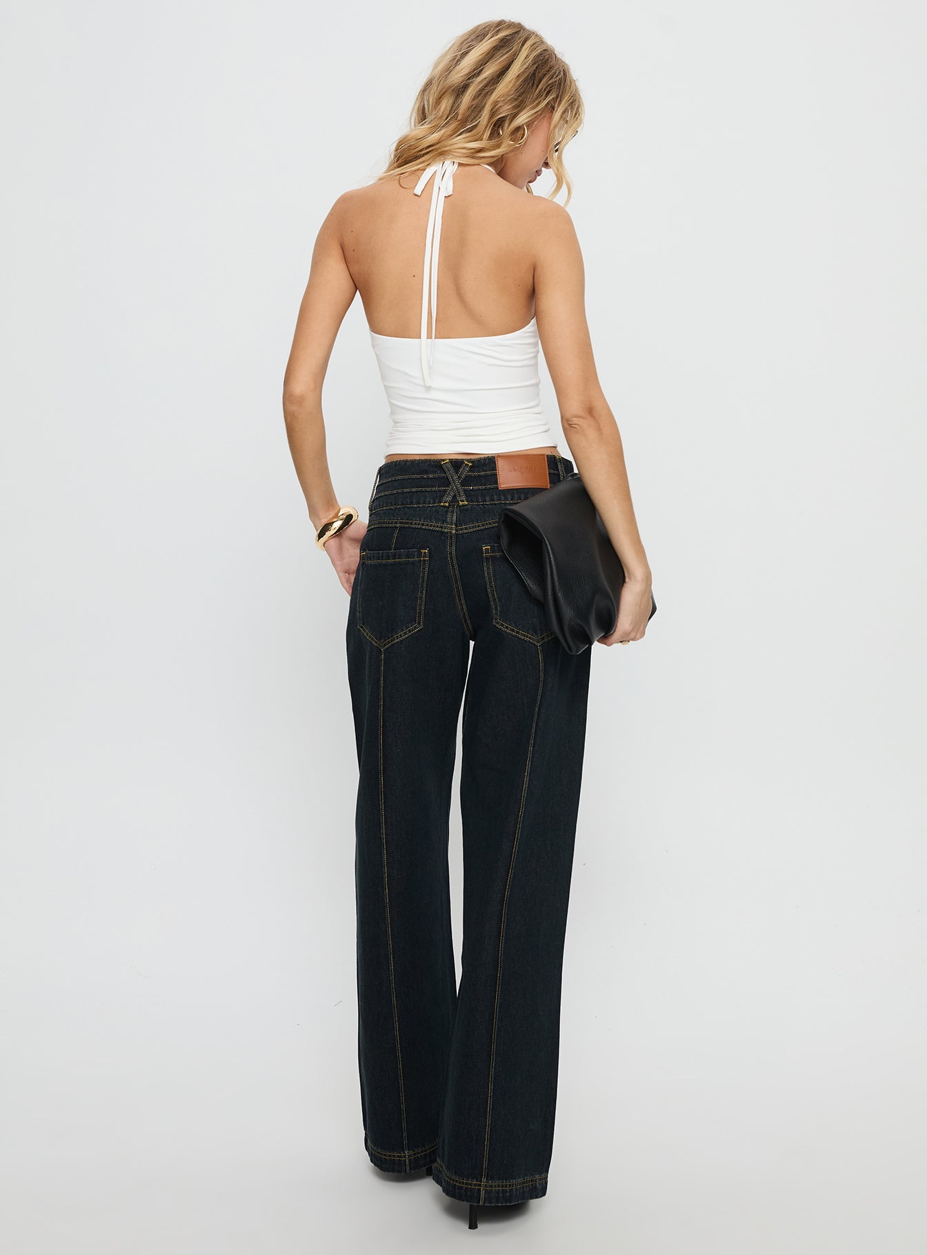 Hannalee Low Rise Wide Leg Jeans Grunge Wash women's denim jeans by Ellevoria