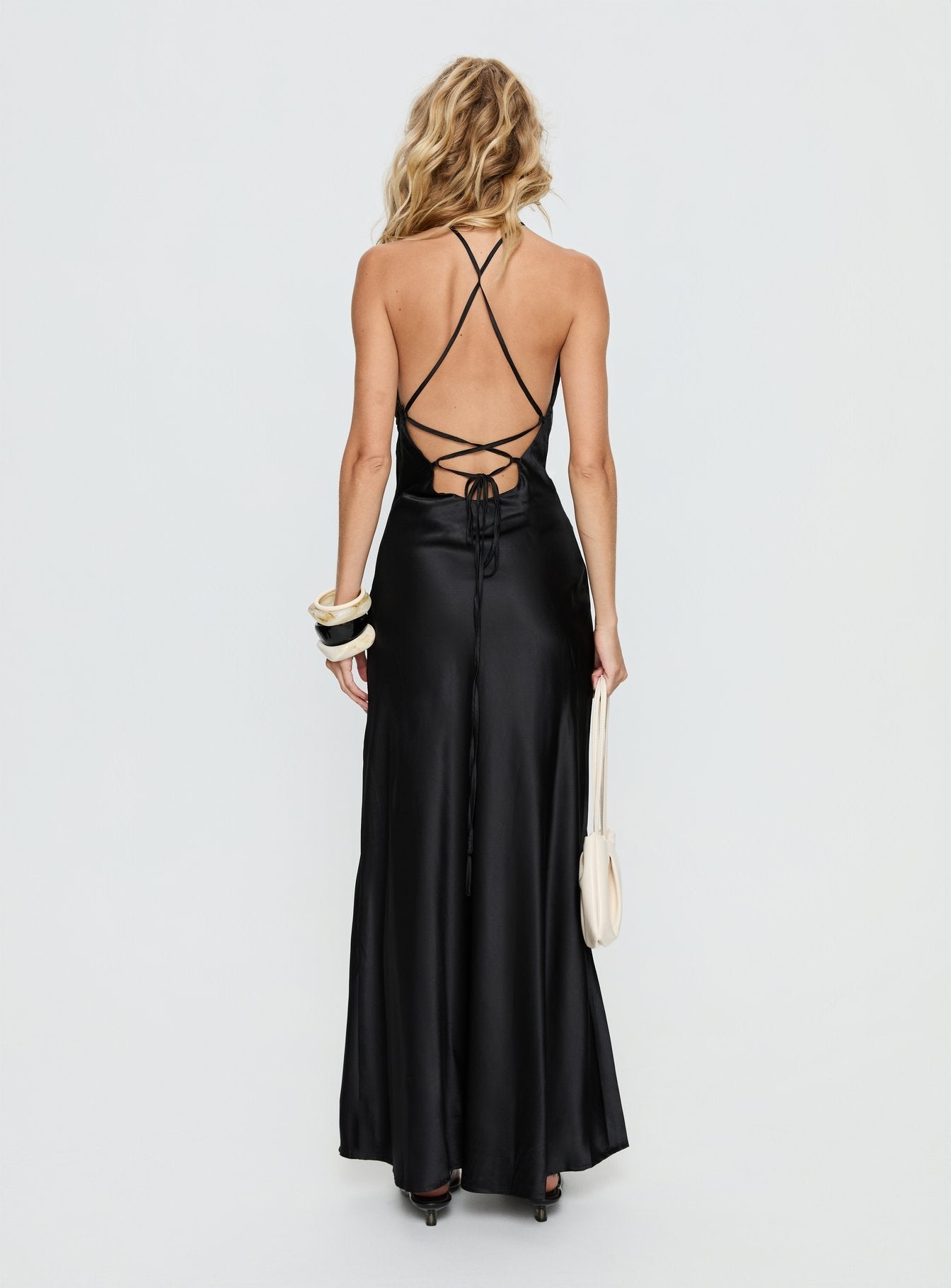 Paradox Cowl Maxi Dress Black - women's maxi dress by Ellevoria - view 4