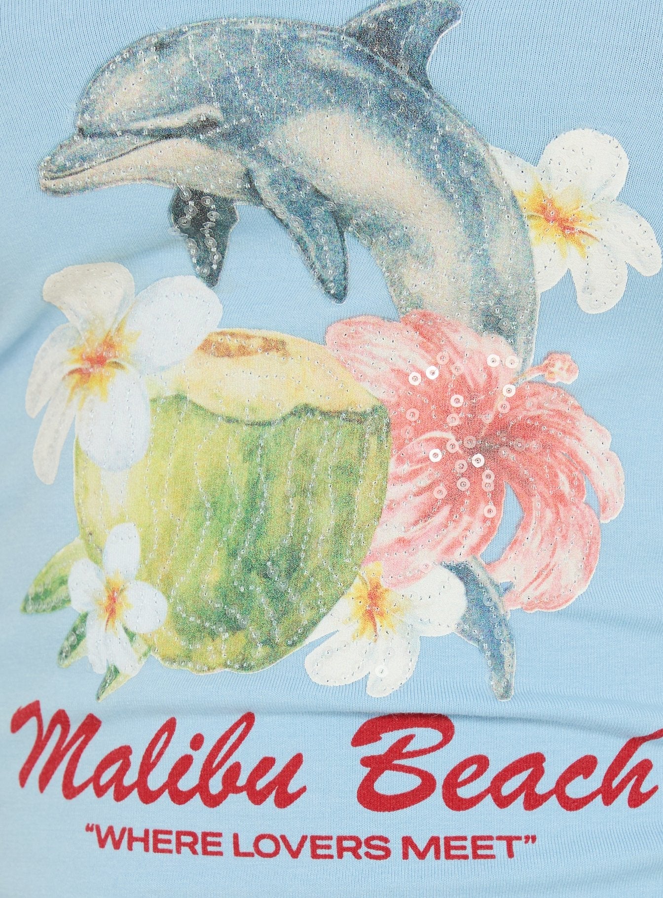 Where Lovers Meet Sequin Graphic Tank Top Blue - women's top by Ellevoria - view 5