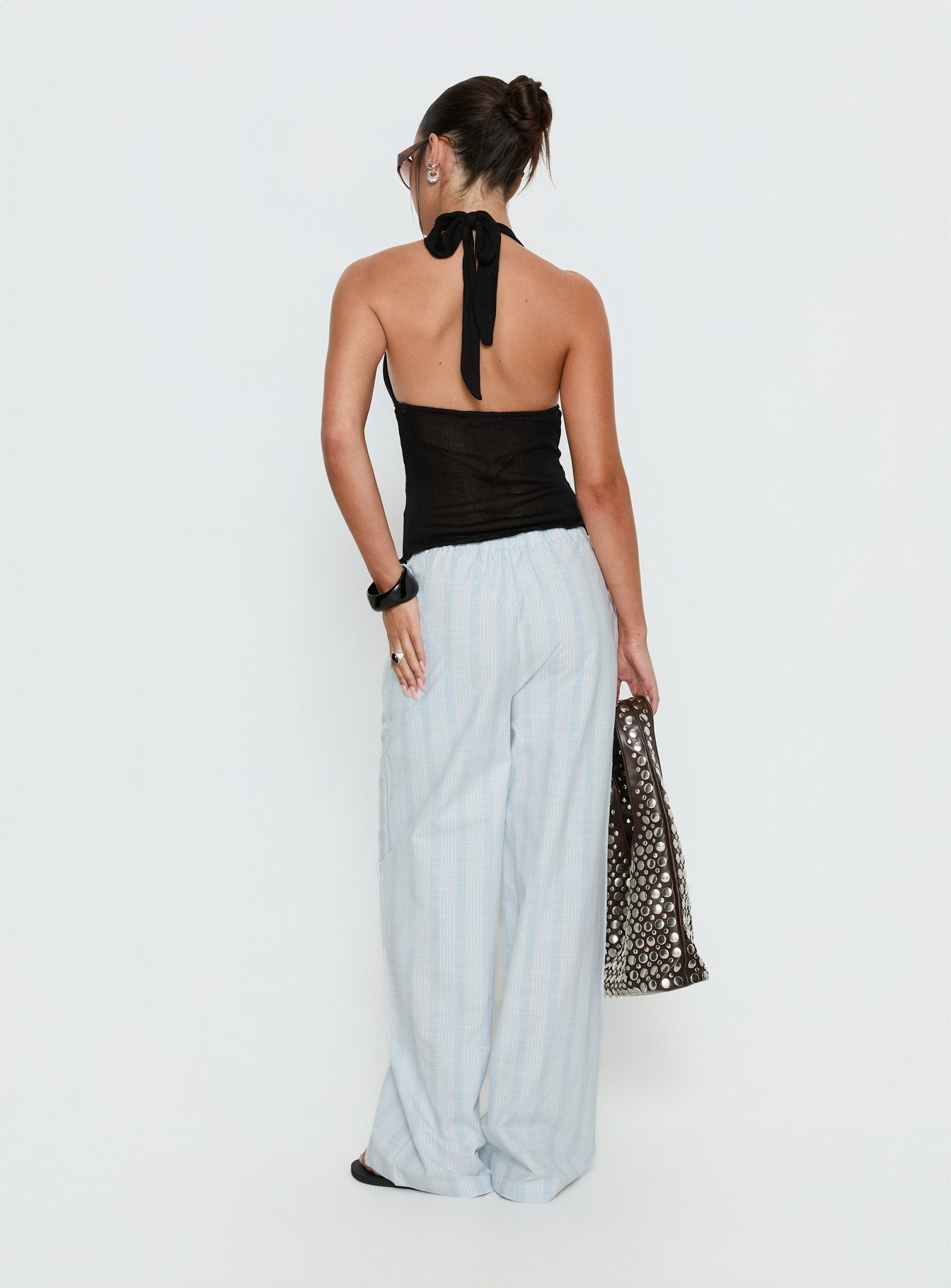 Parklea Pants Blue / White Stripe - loose fit women's bottoms by Ellevoria