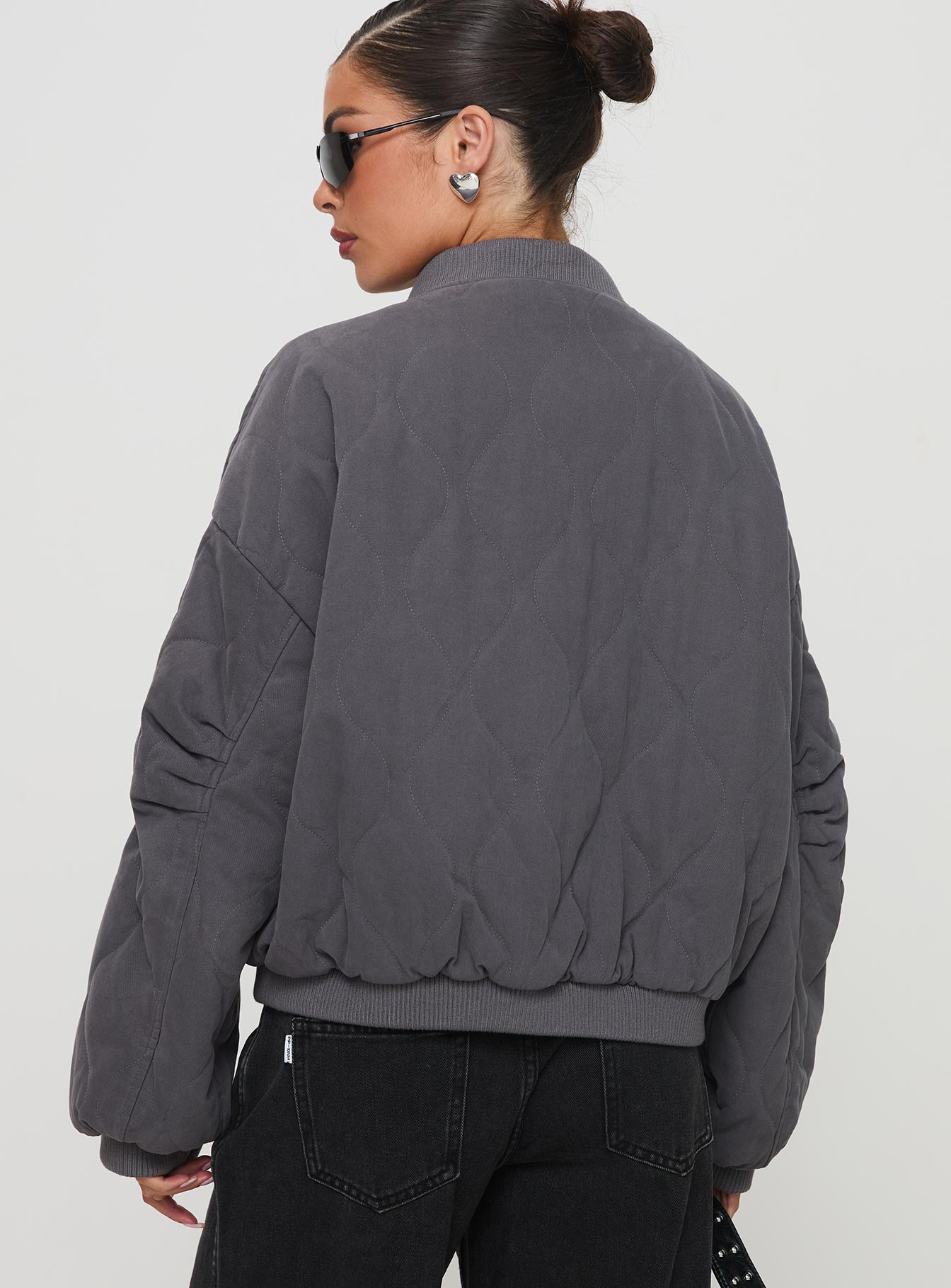 Stick Season Quilted Jacket Grey women's jacket by Ellevoria