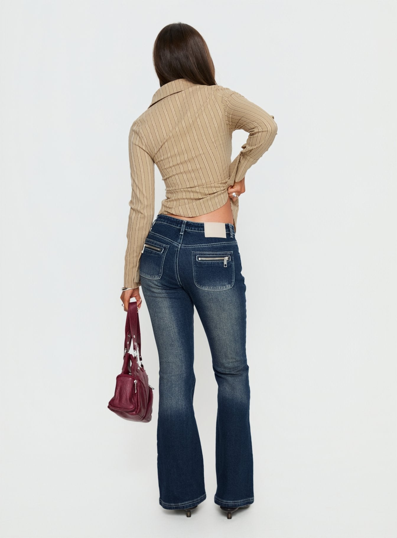 Zilvia Bootleg Mid Rise Jeans Raw Denim women's denim jeans by Ellevoria
