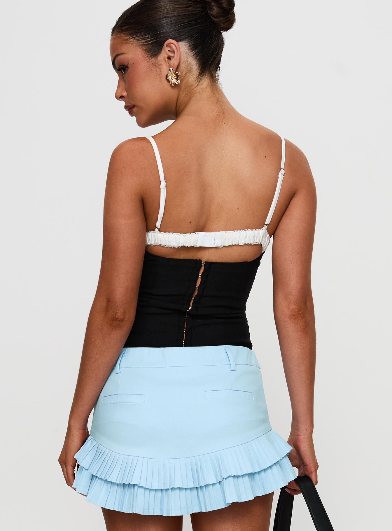 Renaissance Corset Lace Top Black / White - women's top by Ellevoria - view 5