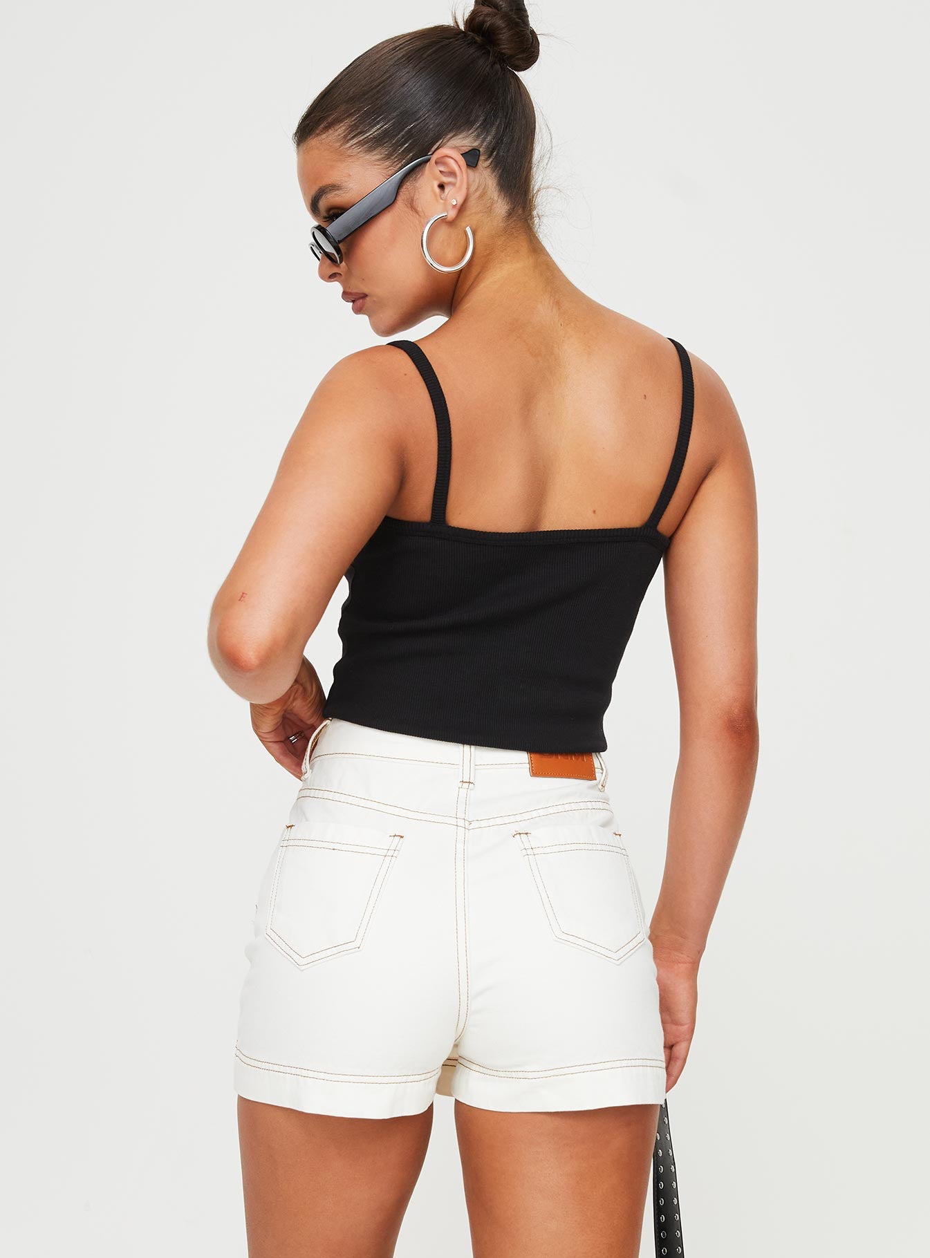 Katlynne Denim Mini Skort White women's two piece set by Ellevoria
