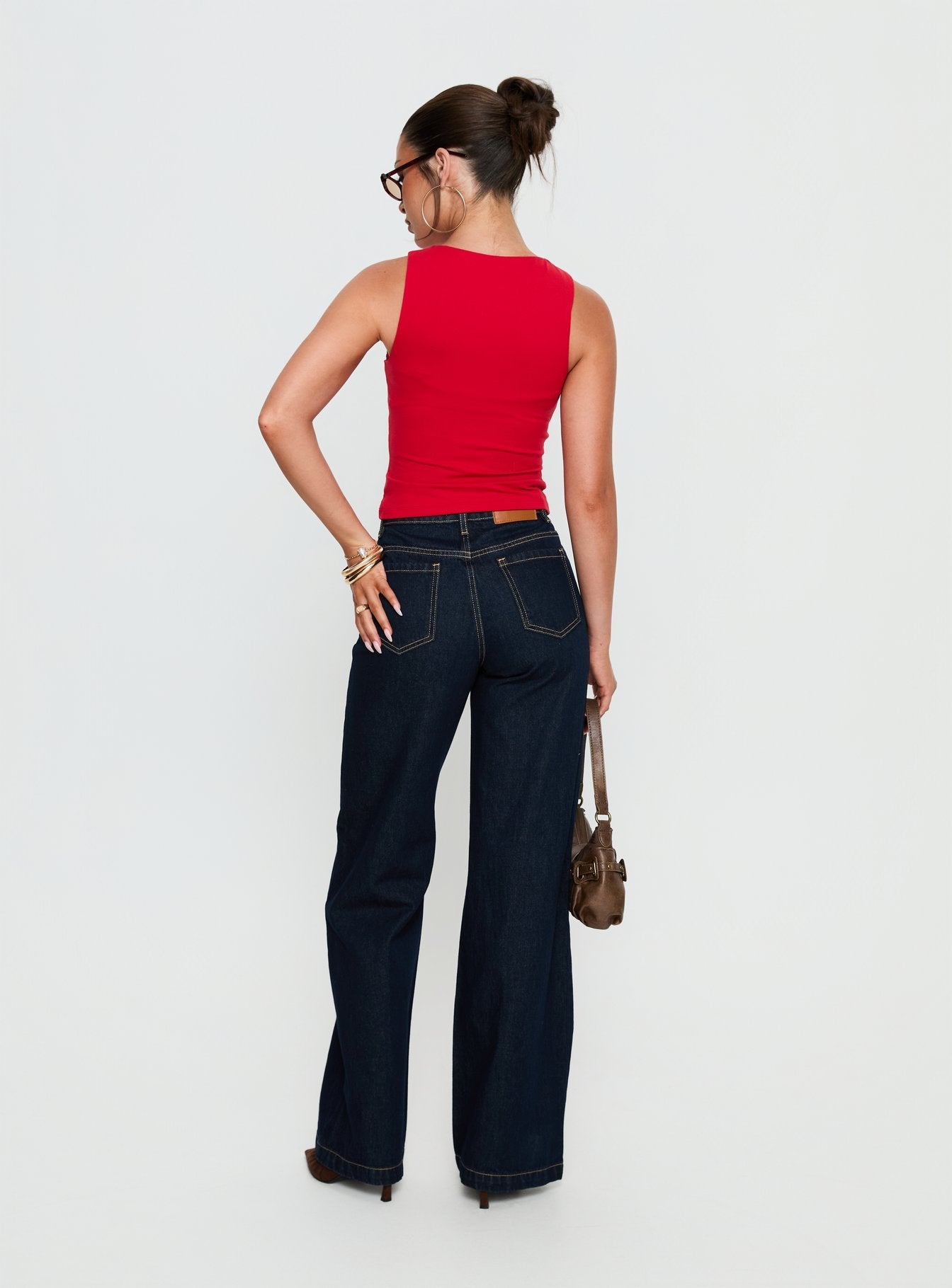 Cadance High Rise Straight Leg Jeans Indigo women's denim jeans by Ellevoria