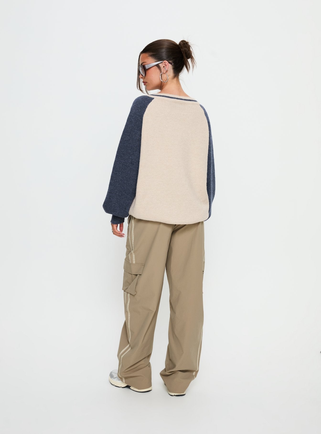 Ellyn Baggy Cargo Pants Khaki - loose fit women's bottoms by Ellevoria