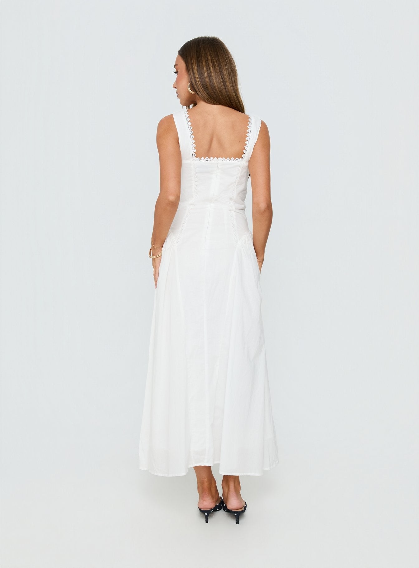 Mariette Panelled Midi Dress White - women's midi dress by Ellevoria - view 5