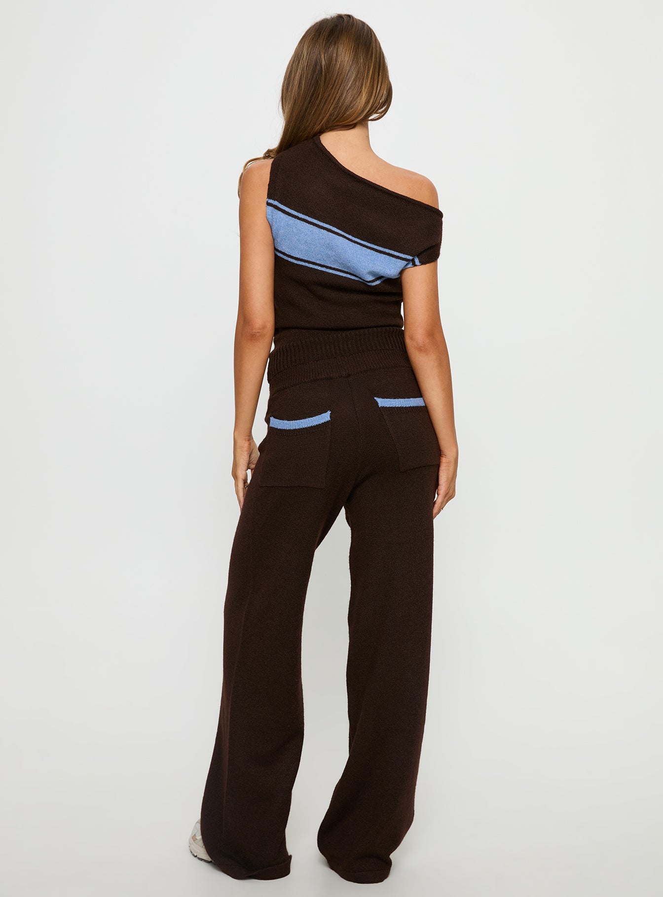 Bekki Wide Leg Knit Pant Brown women's pant set by Ellevoria