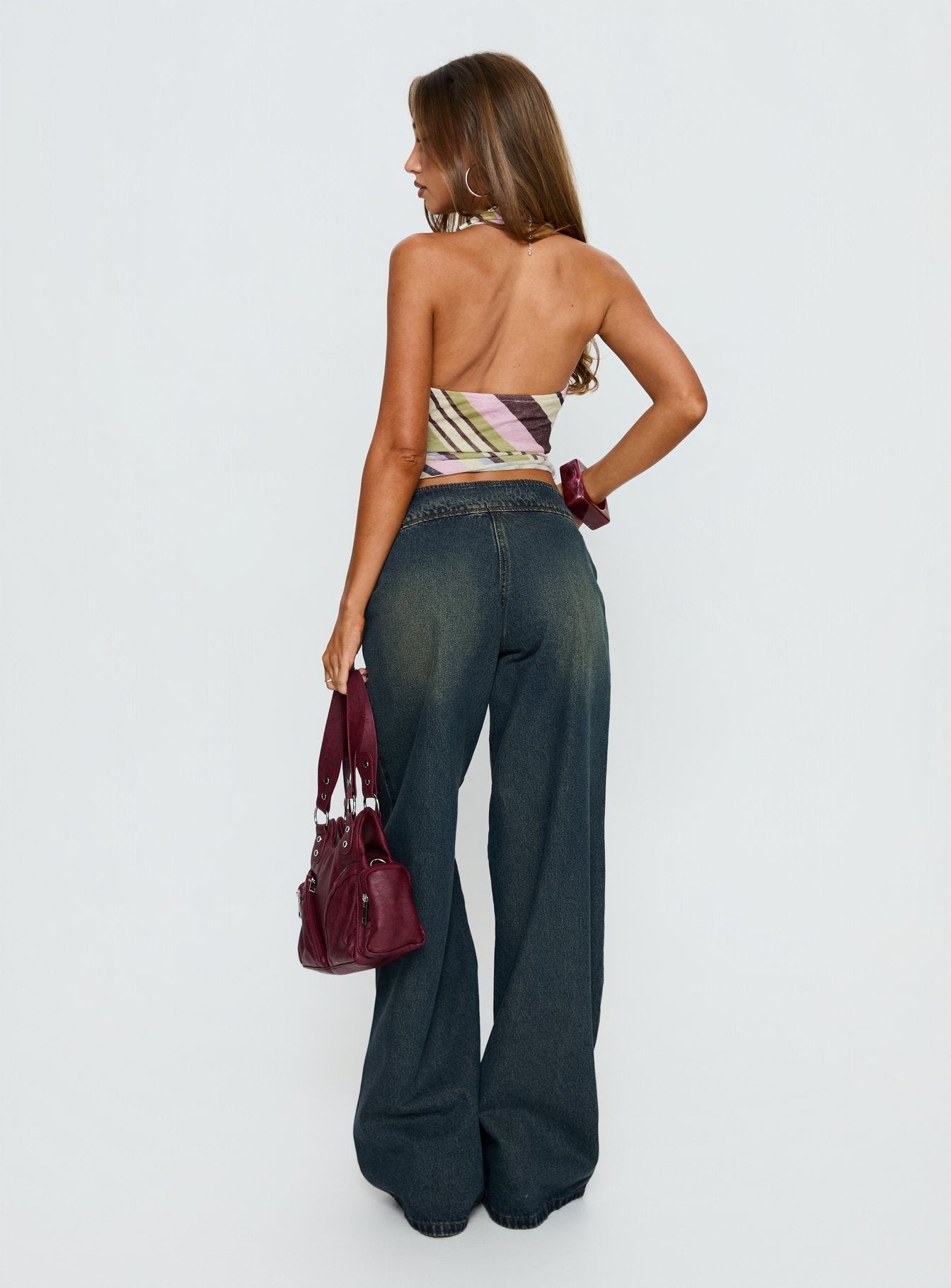 Boxie Mid Rise Wide Leg Jeans Vintage Wash women's denim jeans by Ellevoria