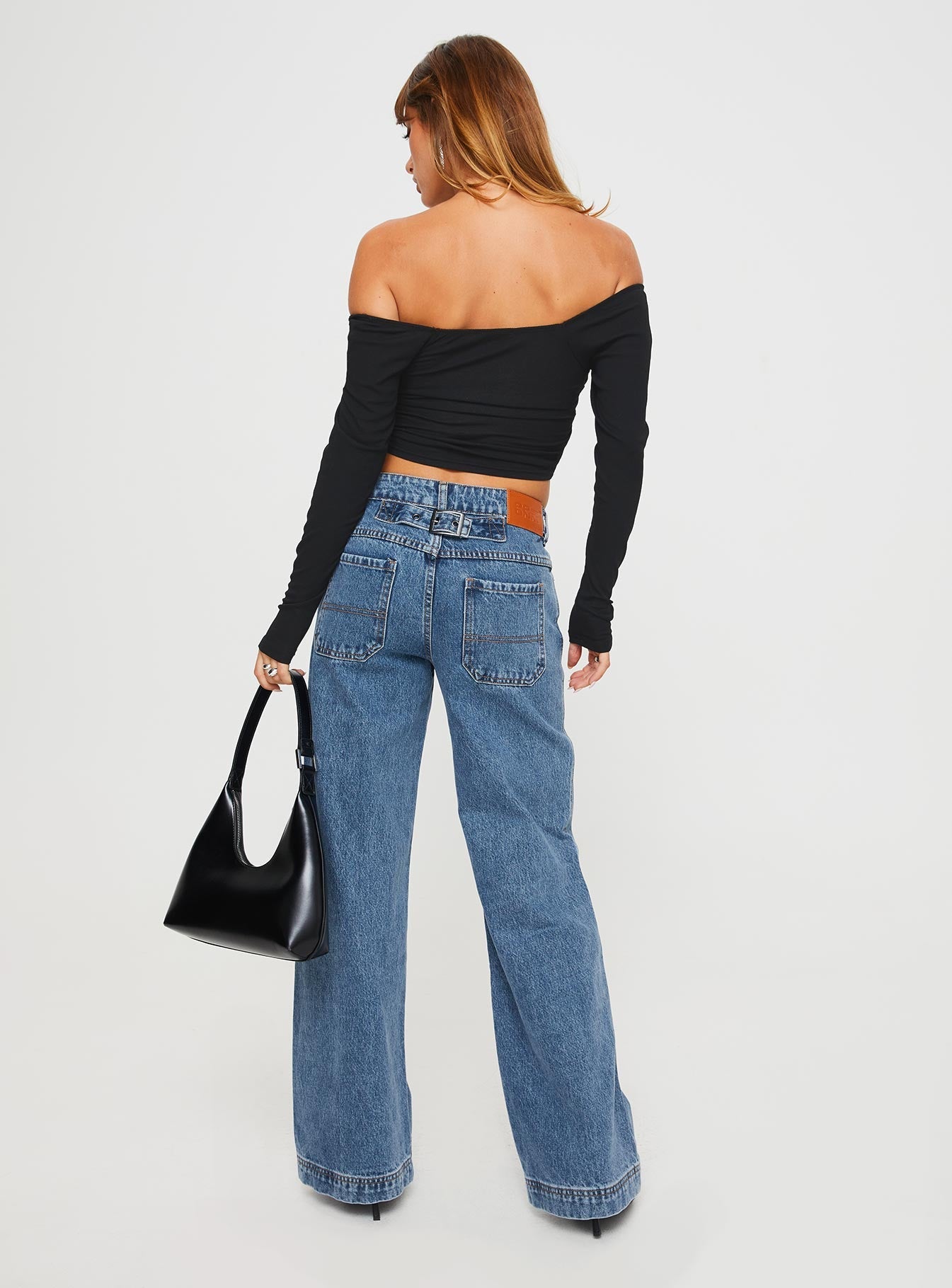 Jankins Low Rise Straight Leg Jeans Mid Wash - loose fit women's bottoms by Ellevoria
