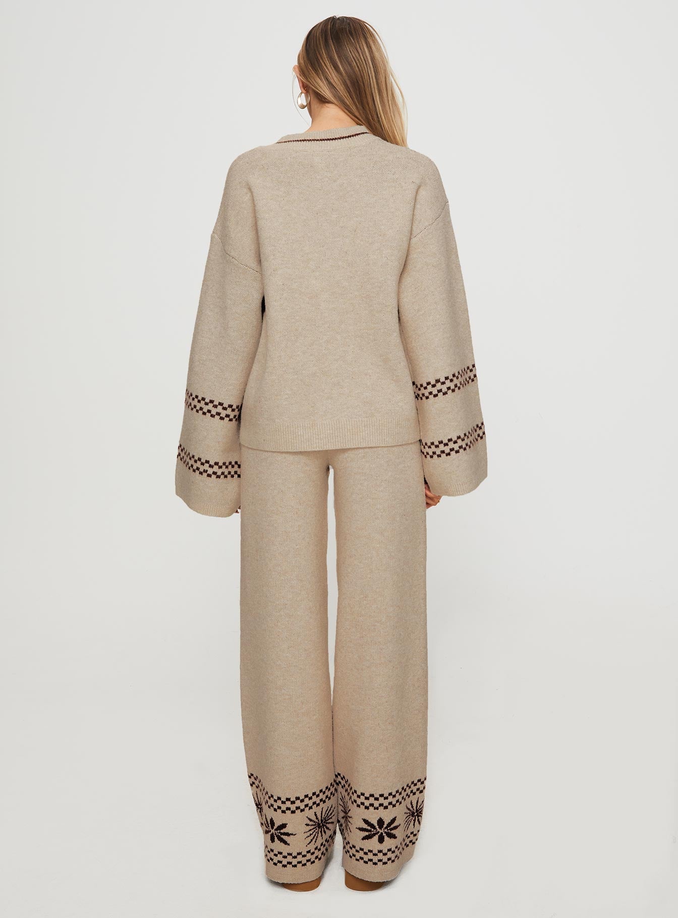 Anok Star Pants Brown / Cream women's pant set by Ellevoria