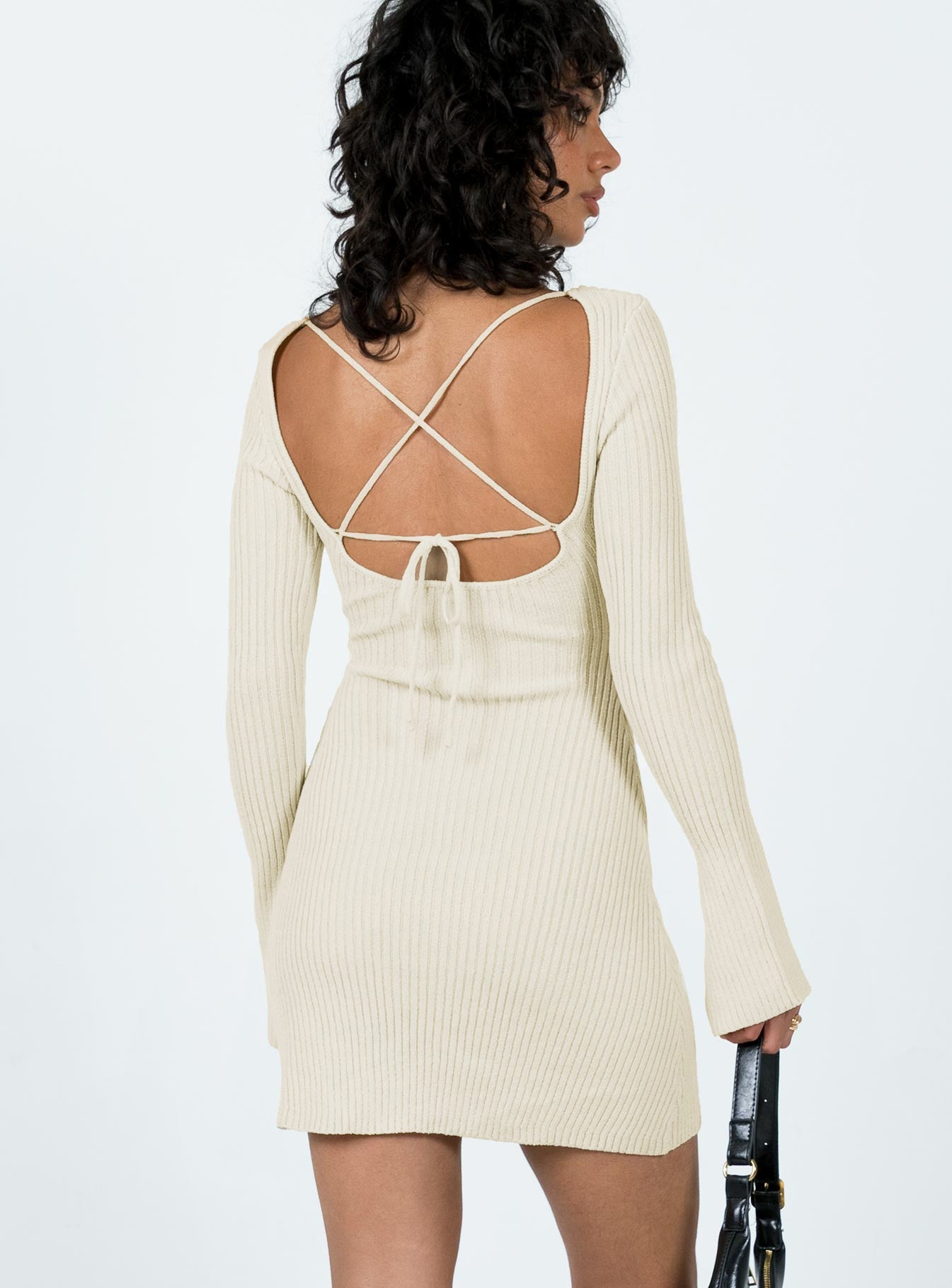 Brownhall Long Sleeve Mini Dress Beige - women's fashion by Ellevoria - view 5