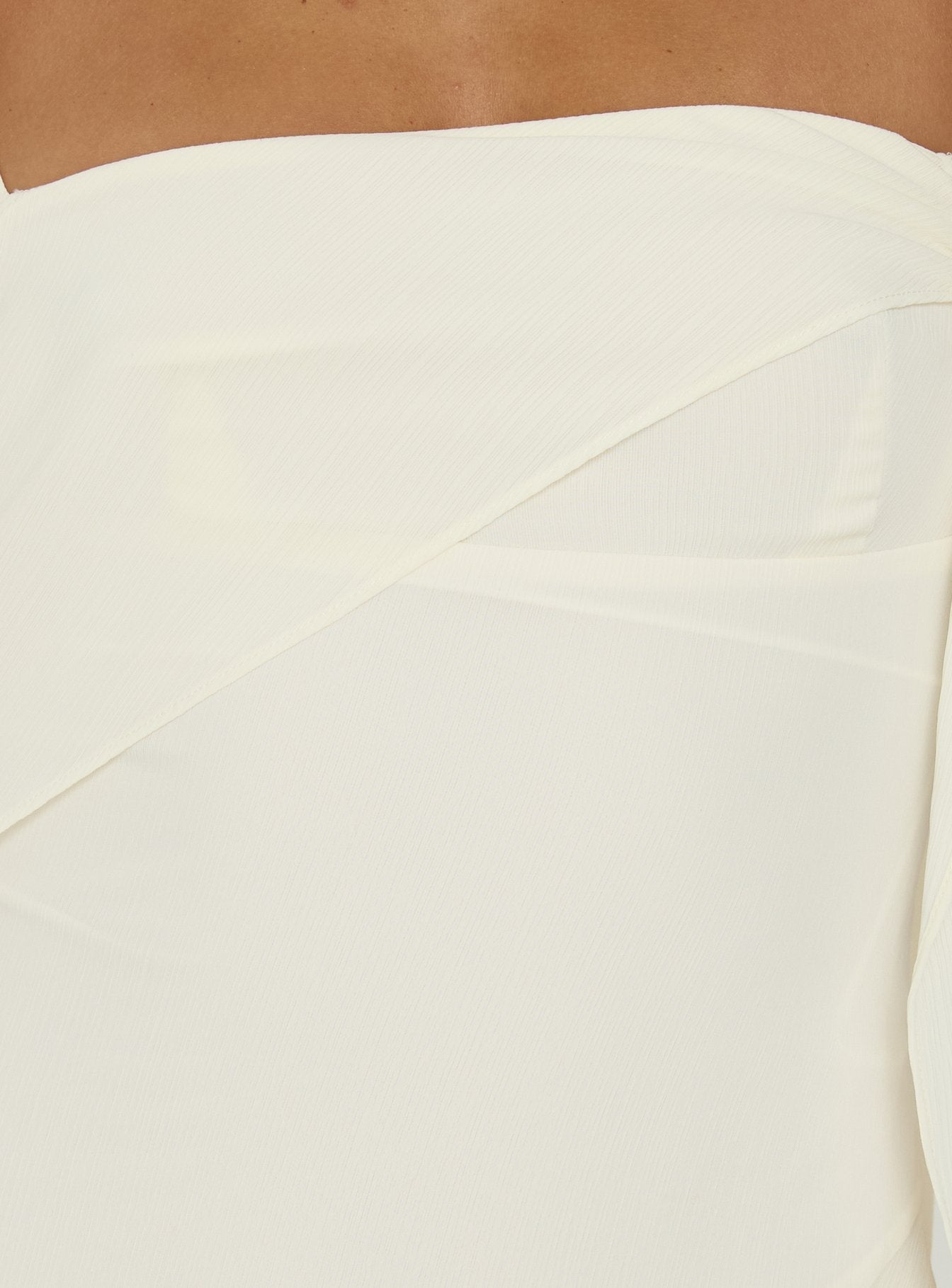 Massey Bust Draping Low Back Midi Dress Off White - women's midi dress by Ellevoria - view 6
