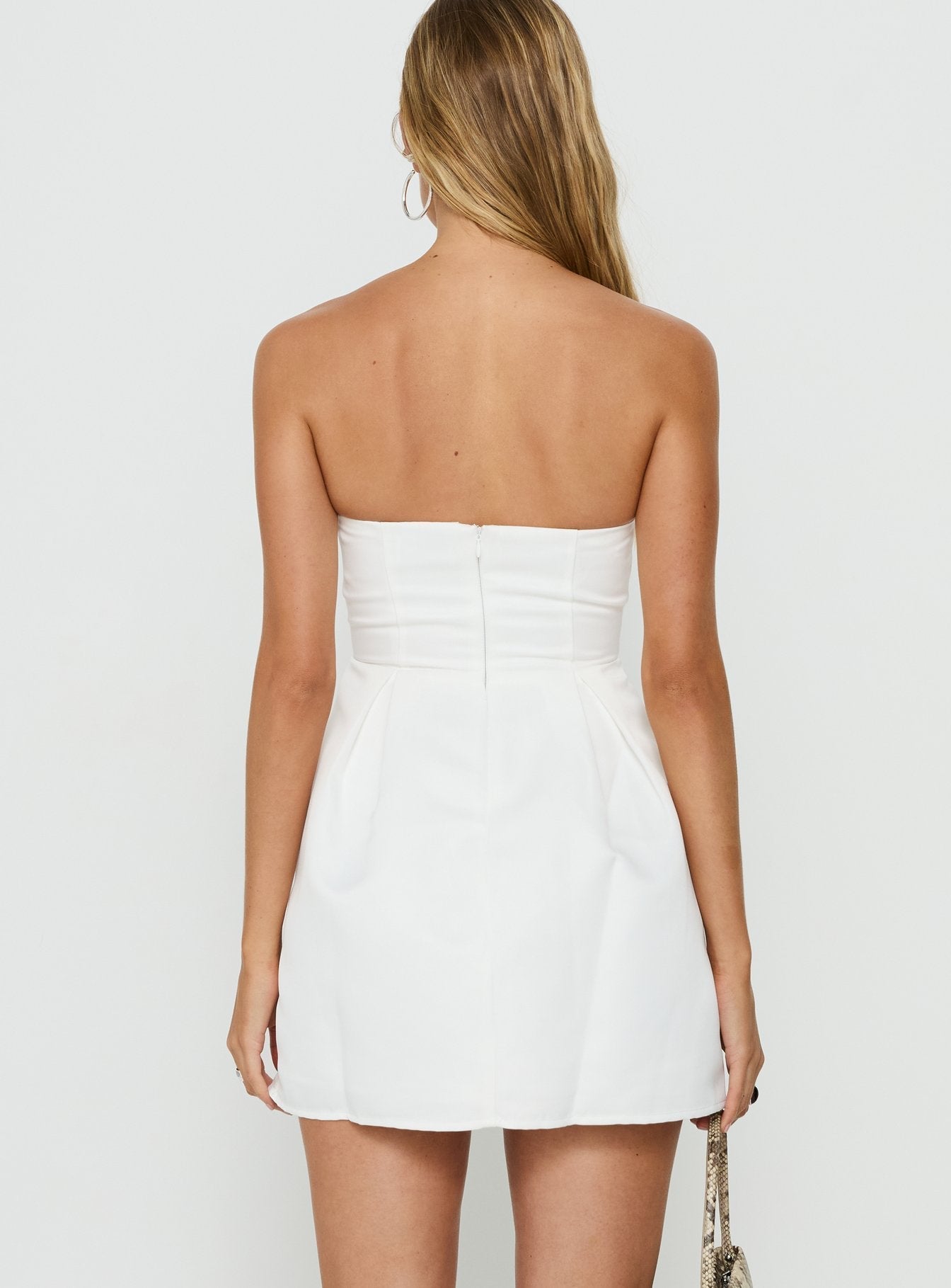Spader Corset Mini Dress White - women's fashion by Ellevoria - view 5