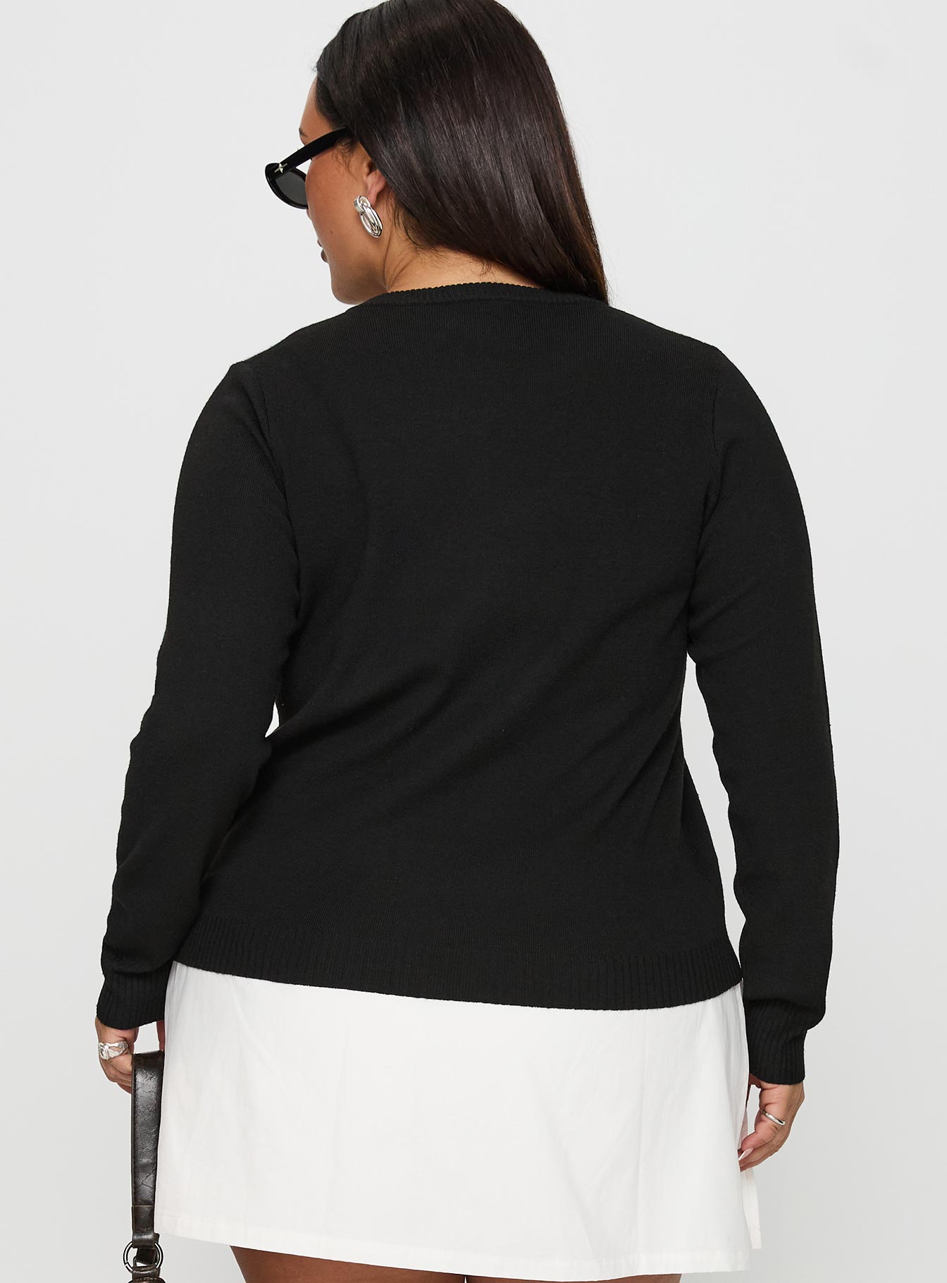 Lauraine Cardigan Black Curve women's sweater by Ellevoria