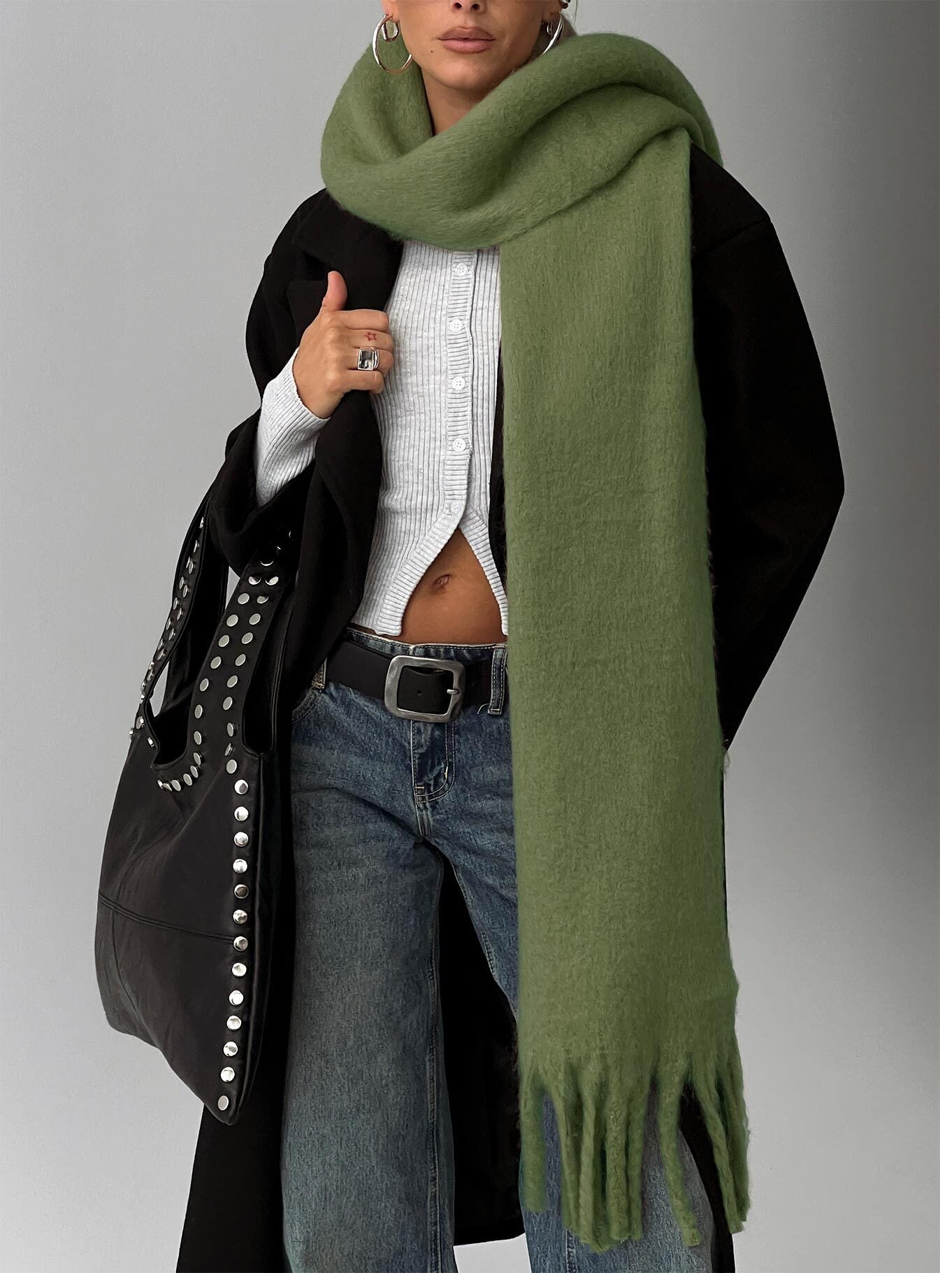 July Scarf Olive women's accessory by Ellevoria