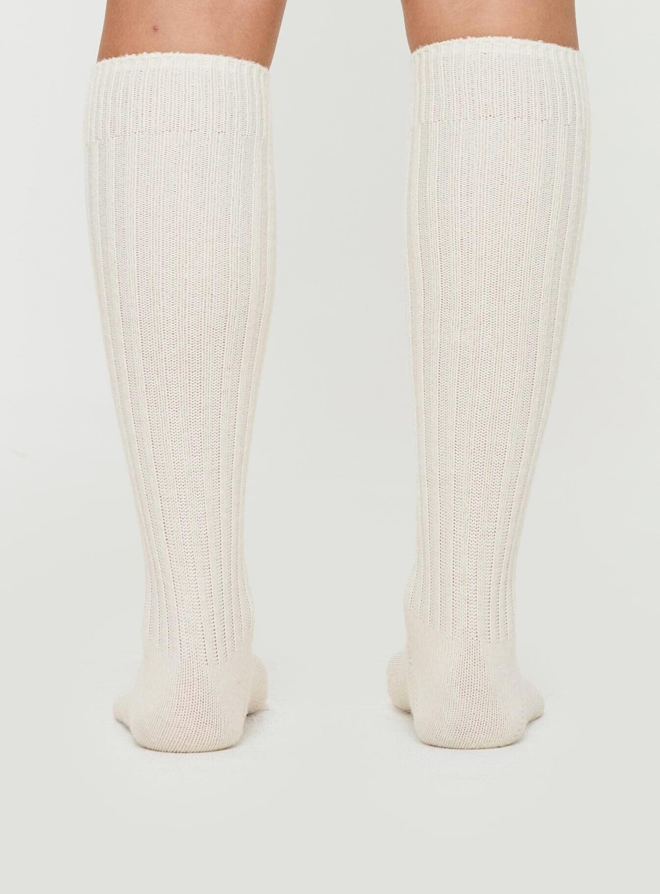 Boderline Knee High Socks White women's socks by Ellevoria