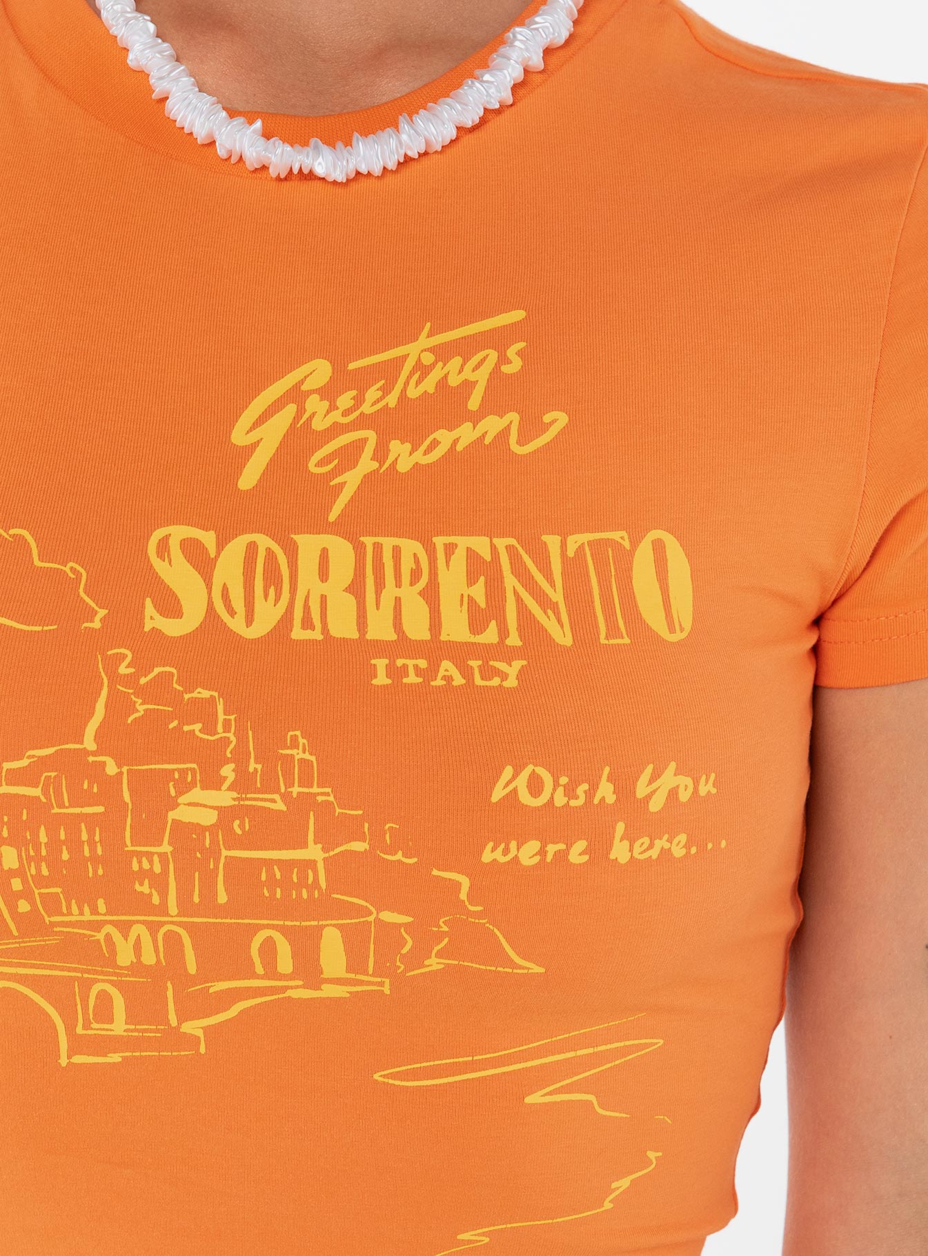 See You In Sorrento Graphic Tee Orange - women's top by Ellevoria - view 5