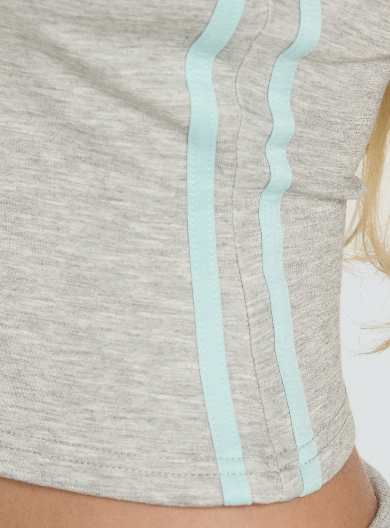 Dynah Cinched Tipping Tank Top Grey Marle / Blue - women's top by Ellevoria - view 6