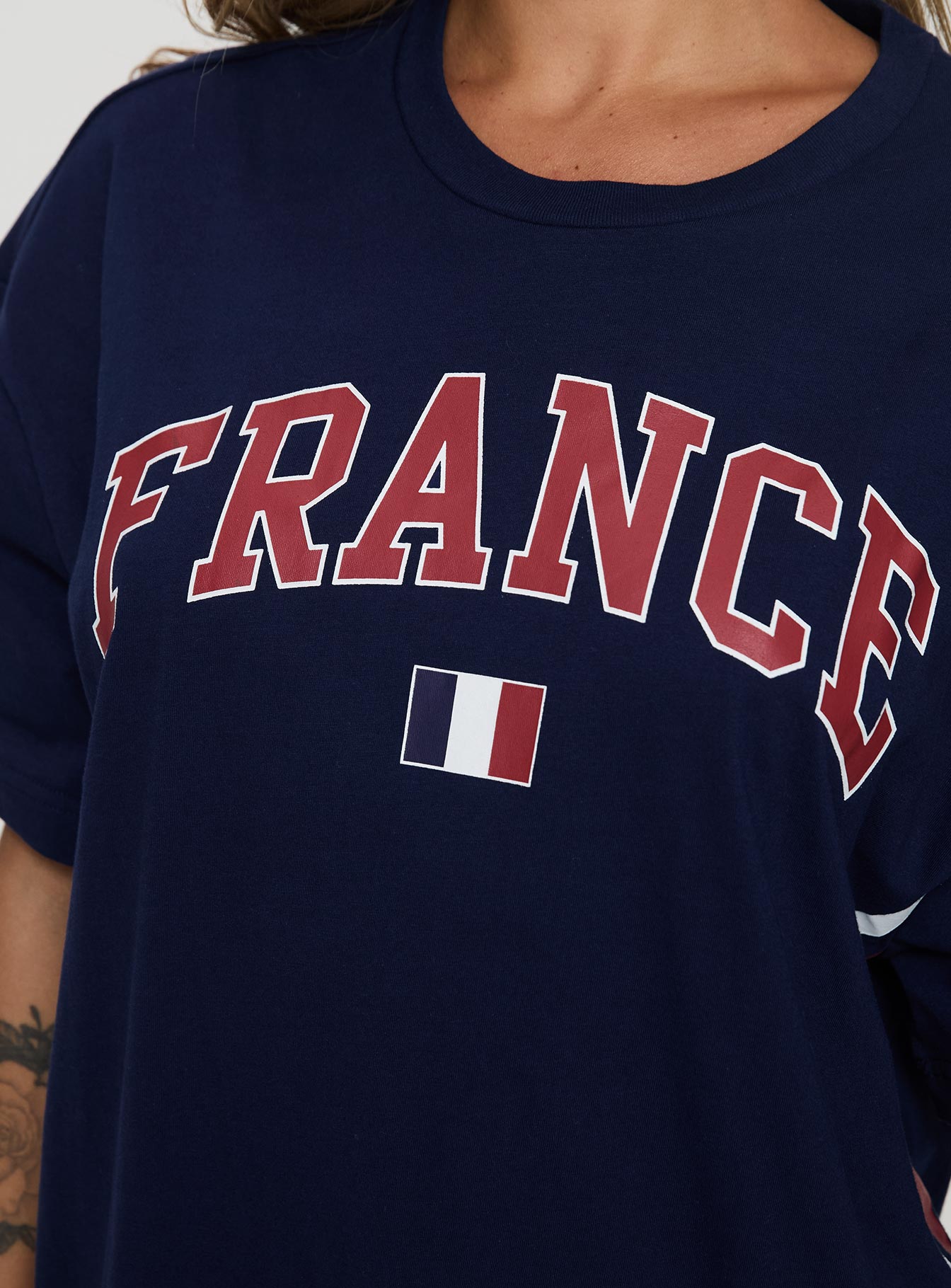 Goal France Oversized Tee Blue - women's top by Ellevoria - view 6
