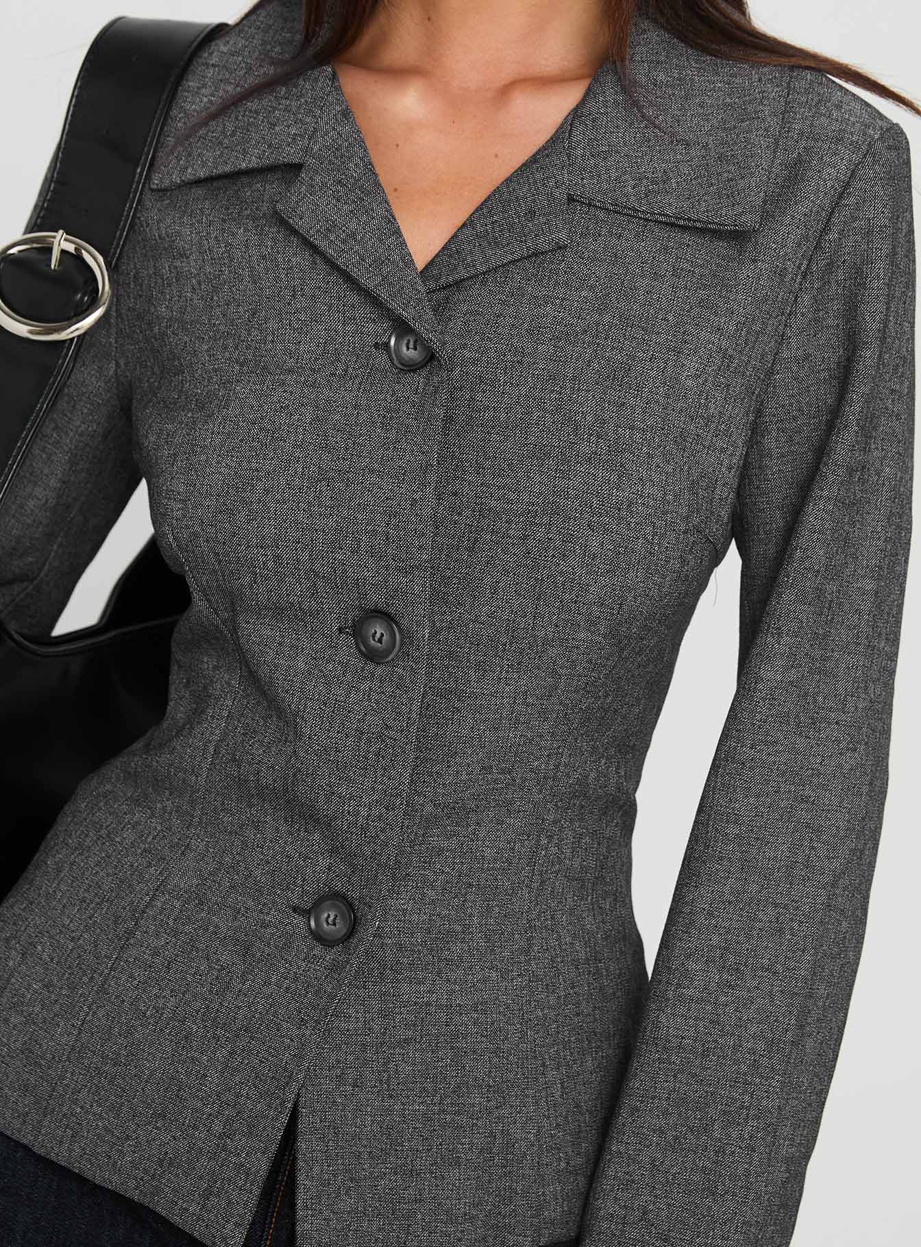 Holley Tweedle Jacket Grey women's jacket by Ellevoria