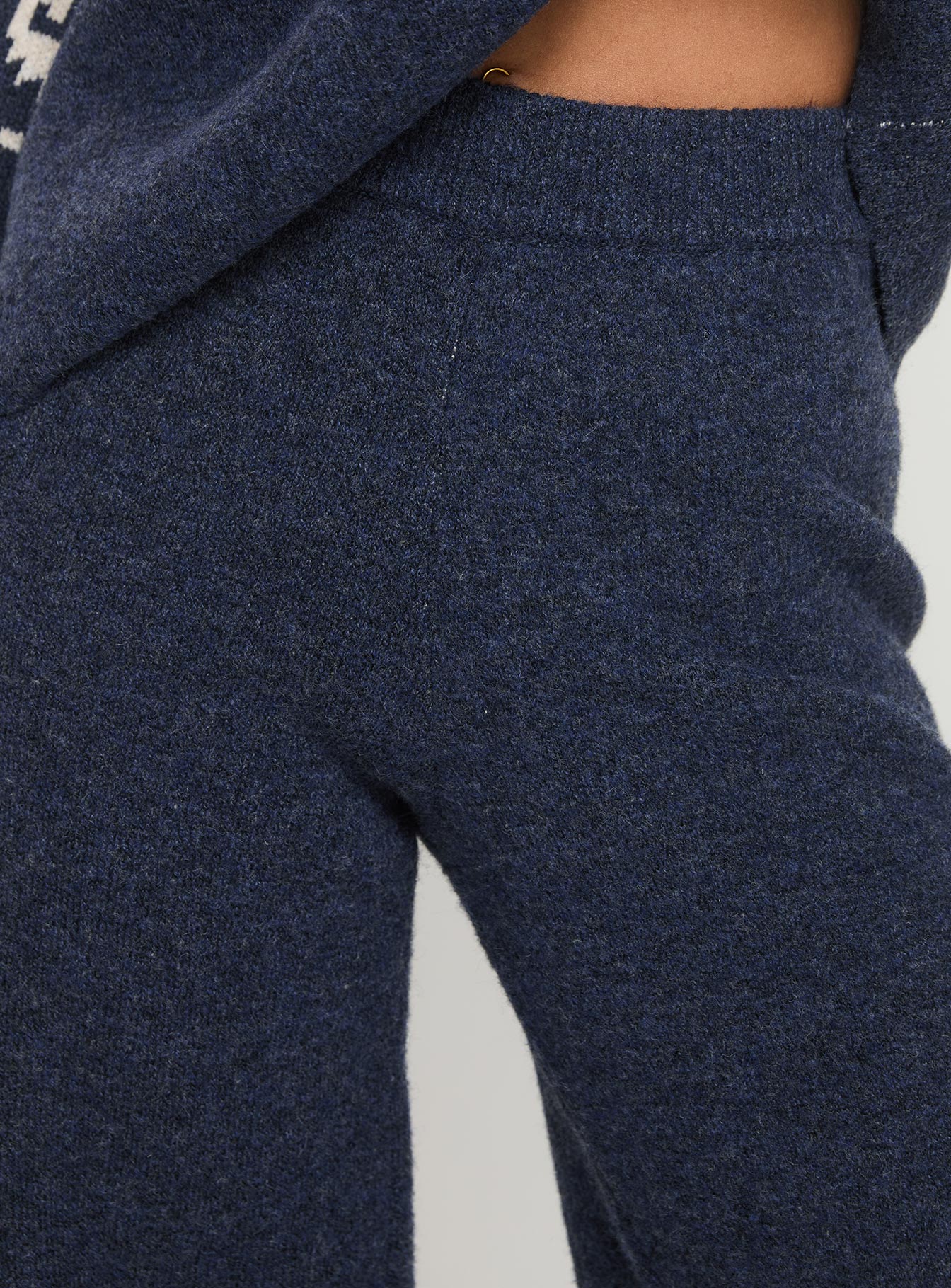 Alpine Knit Pants Navy / Cream women's pant set by Ellevoria