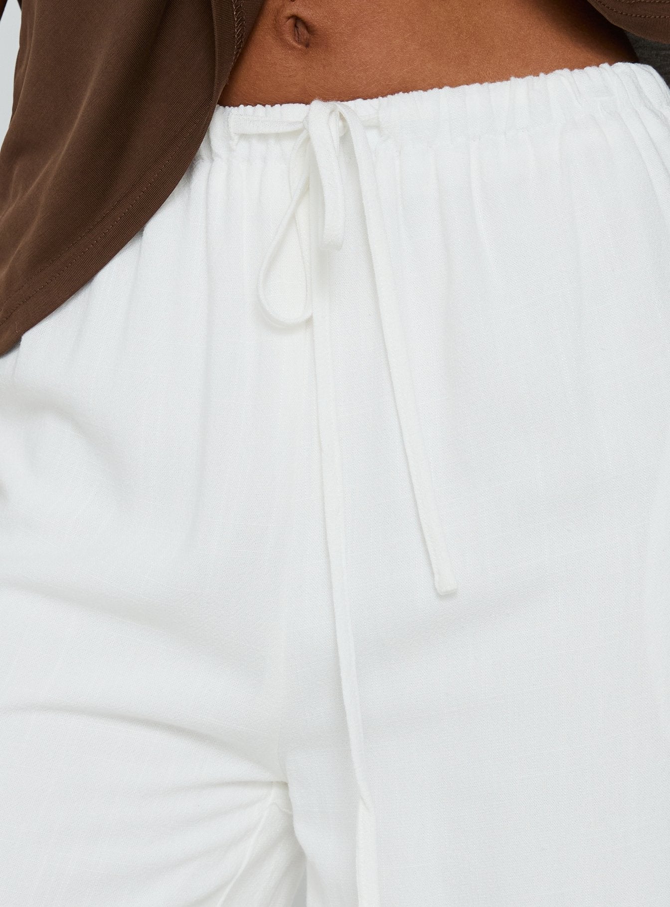 Parklea Linen Blend Pants White - loose fit women's bottoms by Ellevoria