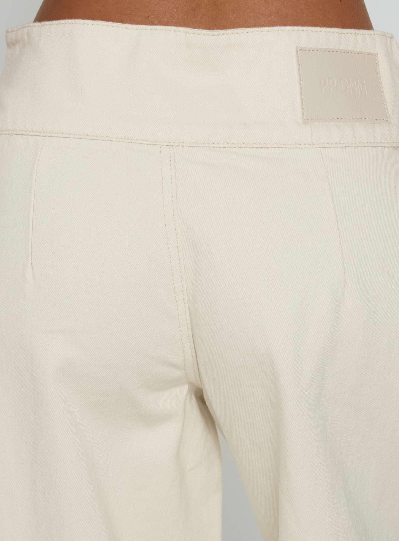 Nikoletta Foldover Jeans Cream / Polka women's denim jeans by Ellevoria