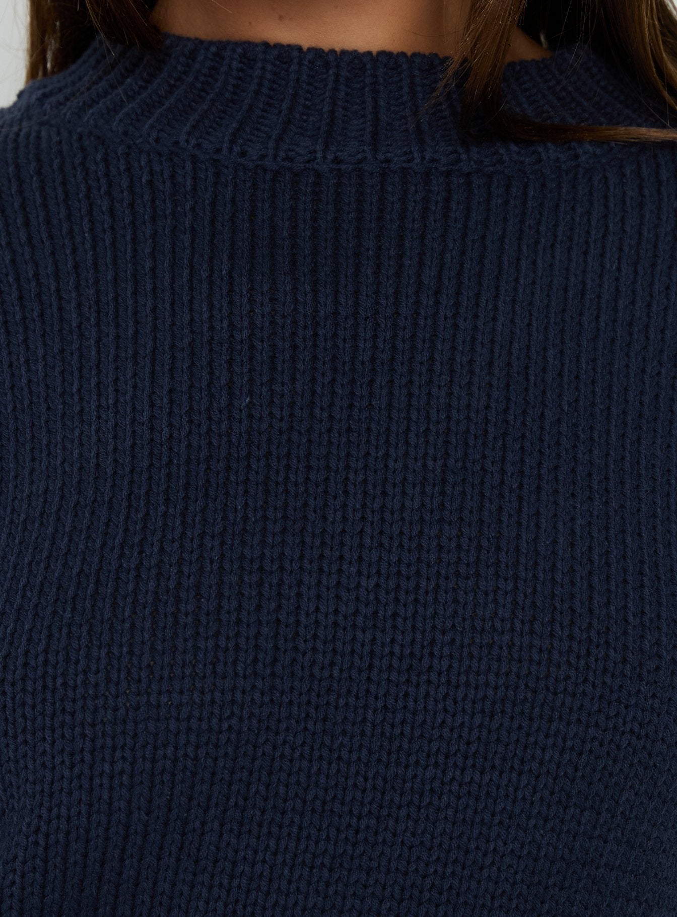 Harmony Balloon Sleeve Knit Sweater Navy women's sweater by Ellevoria