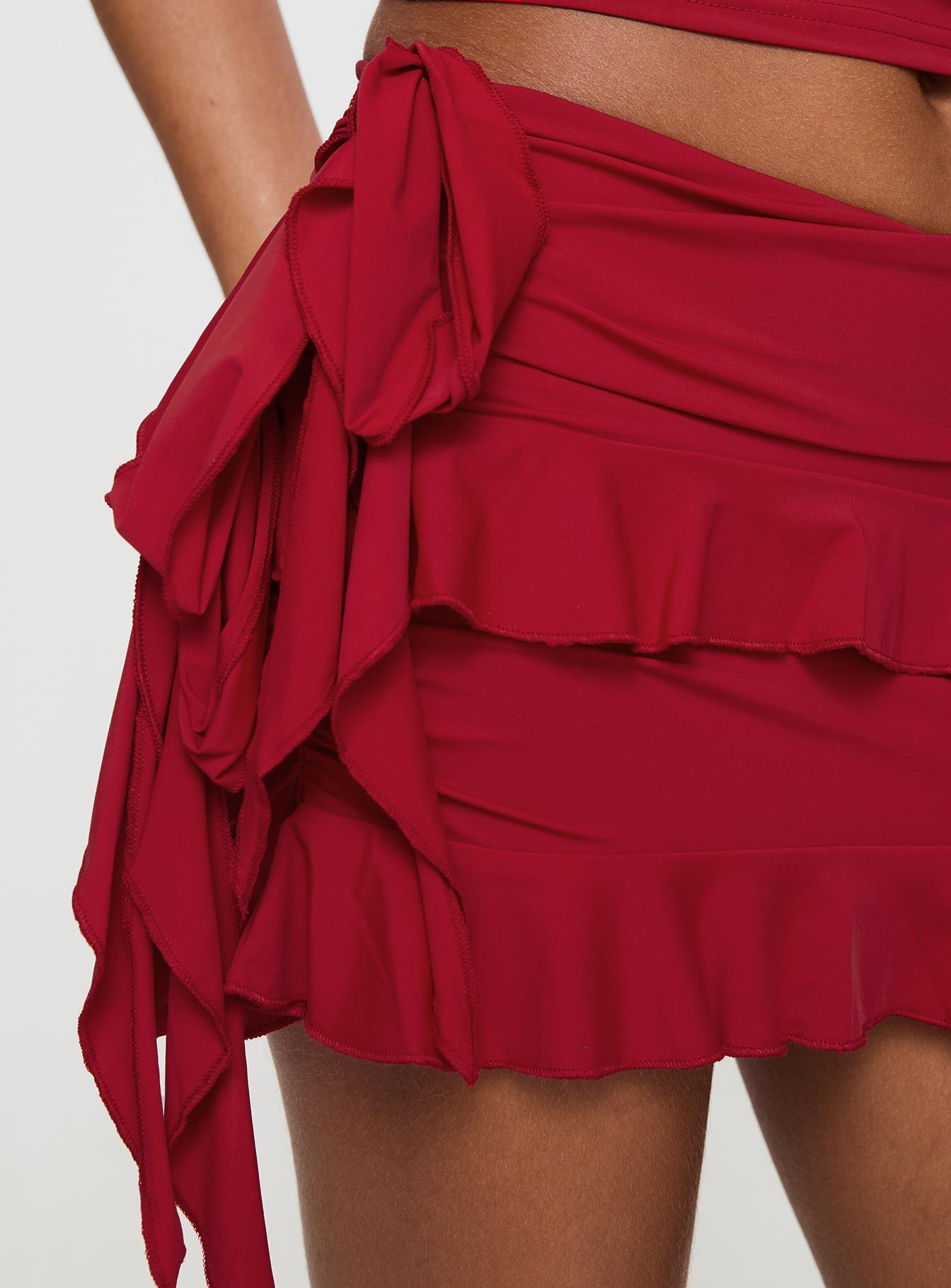 Rendezvous Mini Skirt Crimson women's two piece set by Ellevoria