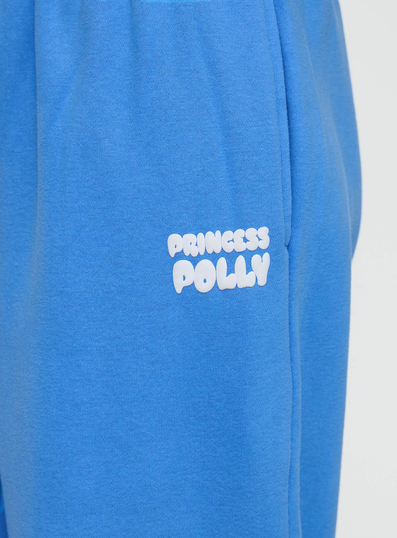 Princess Polly Wide Leg Track Pant Bubble Text Blue women's pant set by Ellevoria