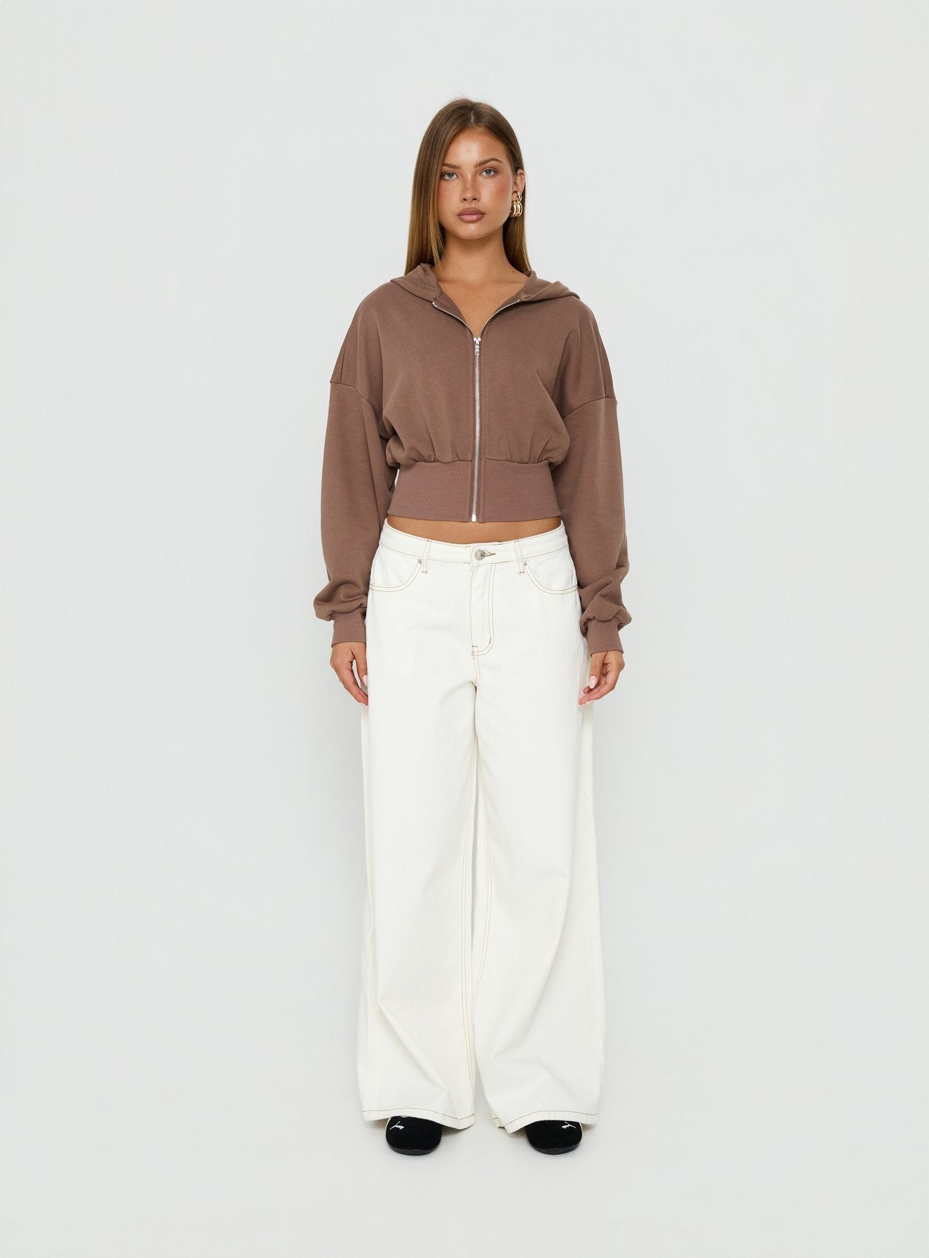 Naylor Mid Rise Wide Leg Jeans Cream women's denim jeans by Ellevoria