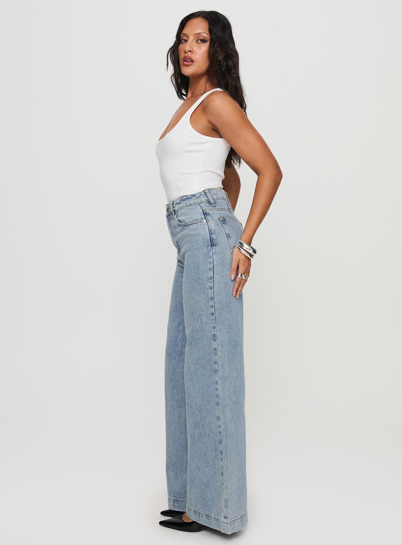 Goldie High Rise Wide Leg Jeans Light Wash women's denim jeans by Ellevoria