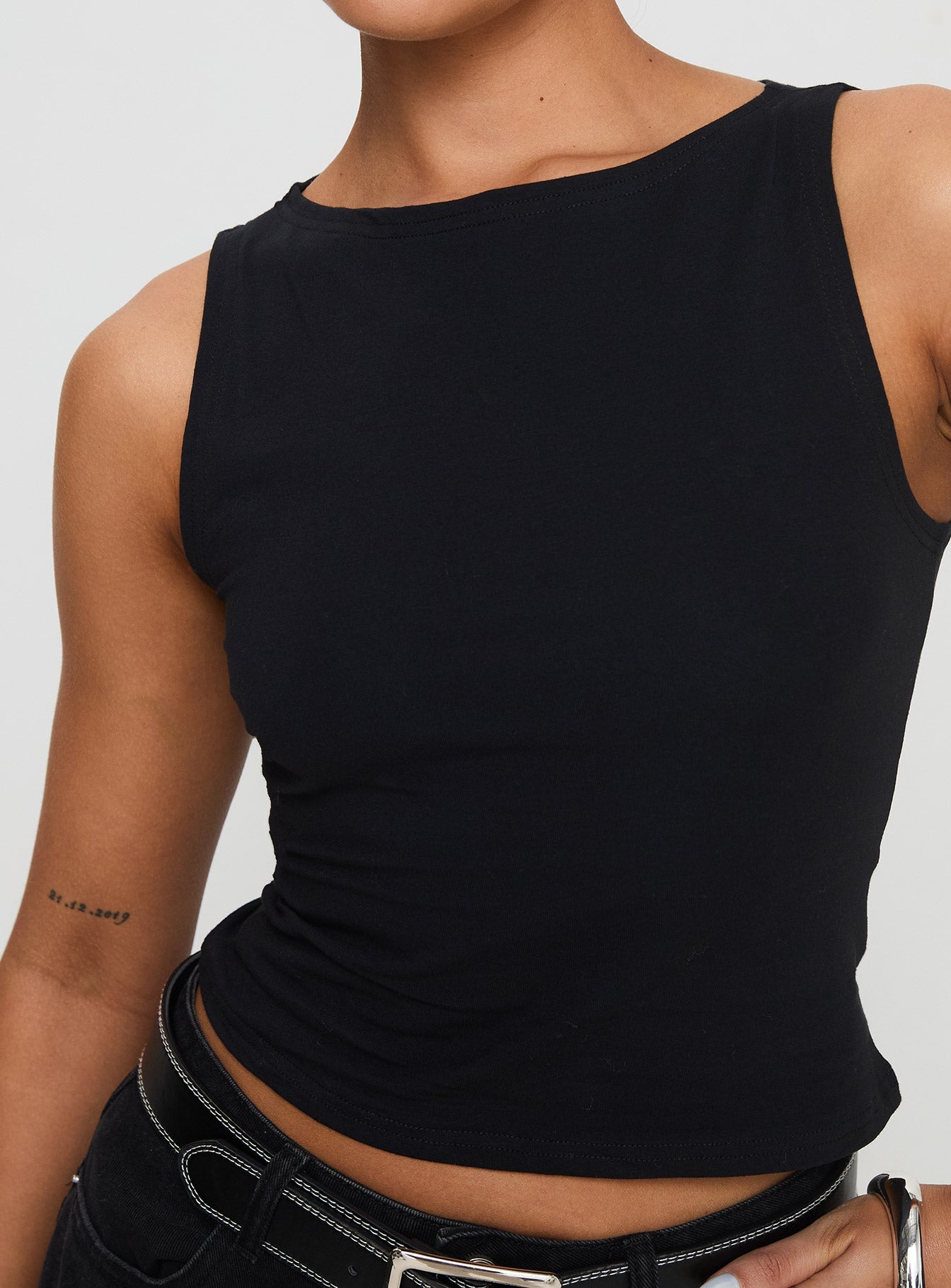 Bleeker High Neck Top Black - women's top by Ellevoria - view 6