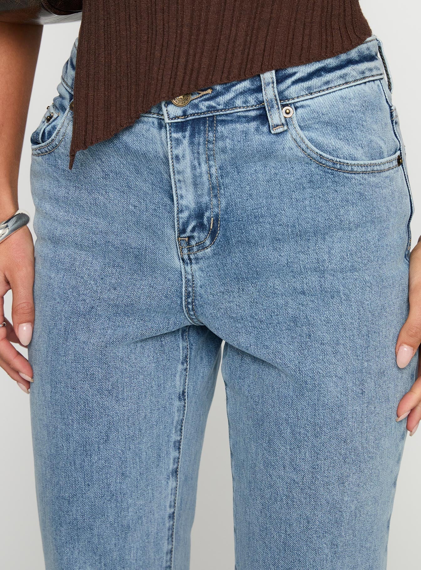 Magic Mirror Mid Rise Bootleg Jeans Ice Wash Tall women's denim jeans by Ellevoria