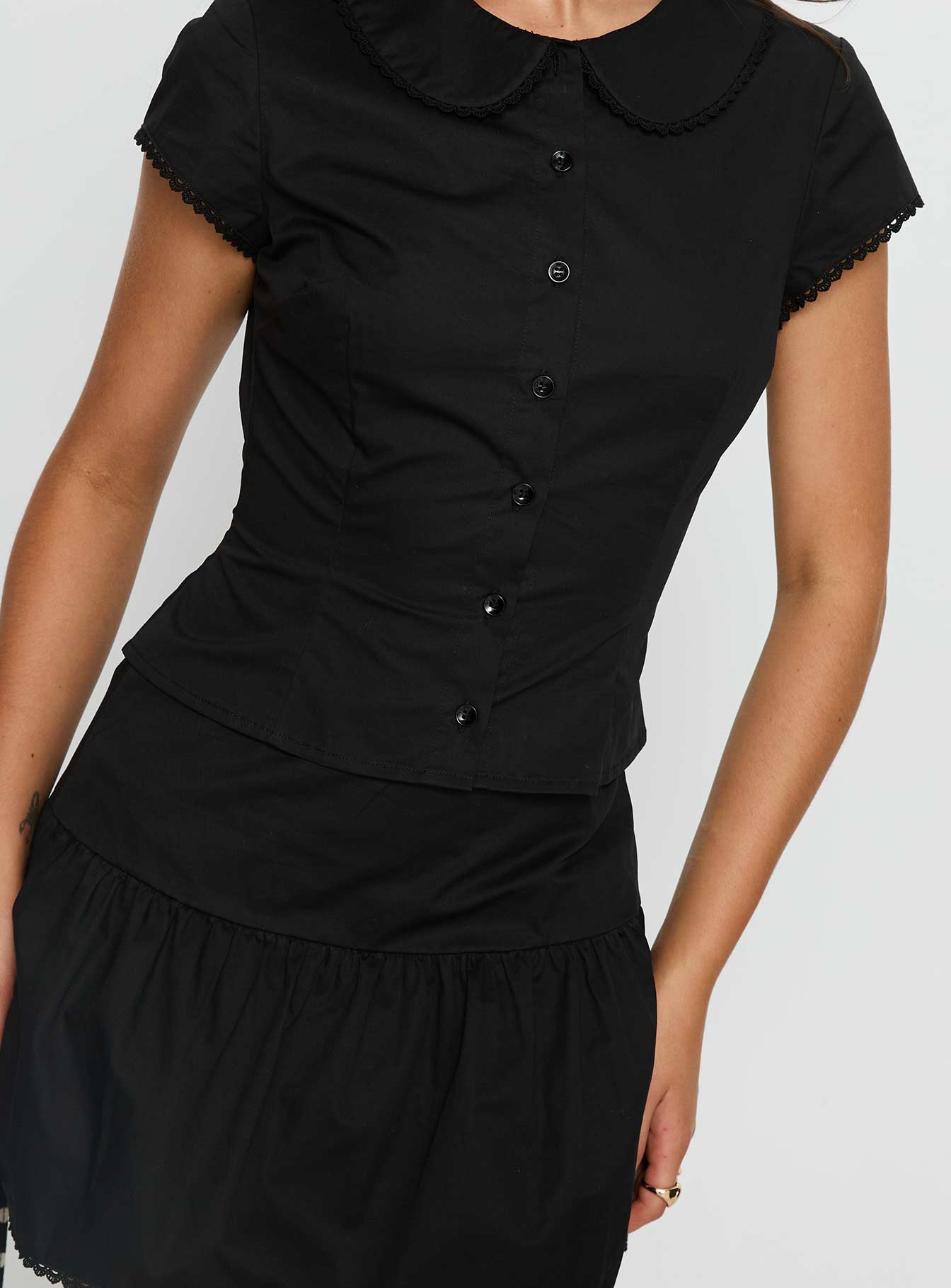 Sweet Treat Button Up Set Black women's two piece set by Ellevoria