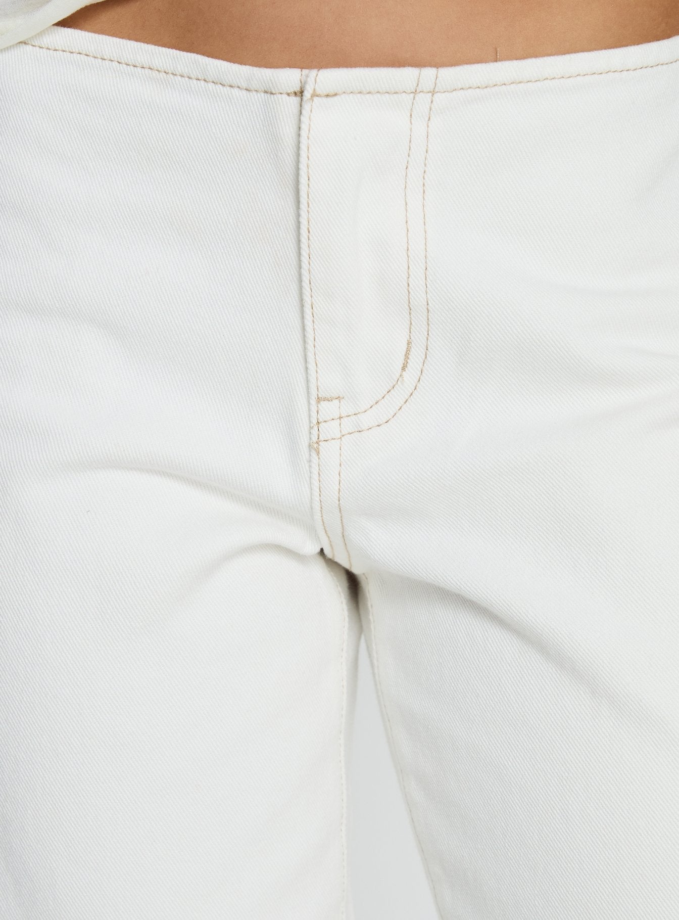 Buenos No Waist Low Rise Straight Leg Jeans White women's denim jeans by Ellevoria