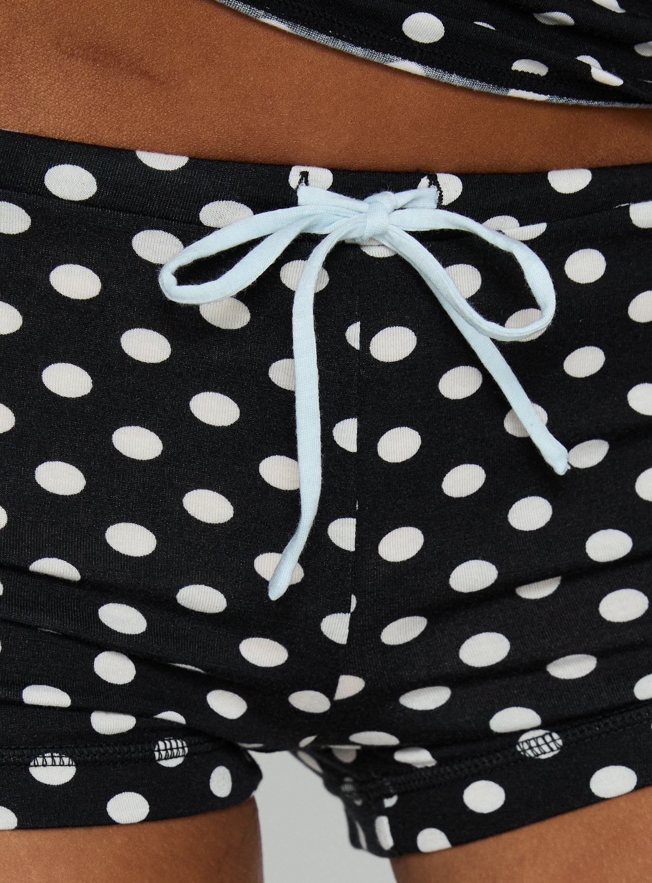 Elacie Micro Shorts Black Polka Dot women's two piece set by Ellevoria